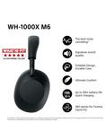 Sony WH-1000XM6 Noise Cancelling Wireless Bluetooth High Resolution Audio Over-Ear Headphones with Mic/Remote
