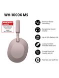 Sony WH-1000XM5 Noise Cancelling Wireless Bluetooth High Resolution Audio Over-Ear Headphones with Mic/Remote, Pink