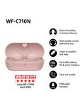 Sony WF-C710N Noise Cancelling True Wireless Bluetooth In-Ear Headphones with Mic/Remote, Pink