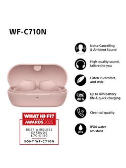 Sony WF-C710N Noise Cancelling True Wireless Bluetooth In-Ear Headphones with Mic/Remote - view 2, Pink