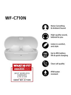 Sony WF-C710N Noise Cancelling True Wireless Bluetooth In-Ear Headphones with Mic/Remote - view 2, White