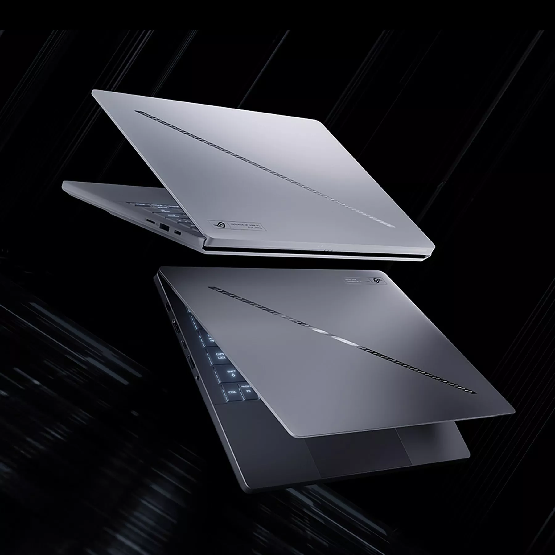 ASUS laptop featuring Lumina OLED display, Copilot+ PC branding, and ultra-durable Ceraluminum design on blue backdrop