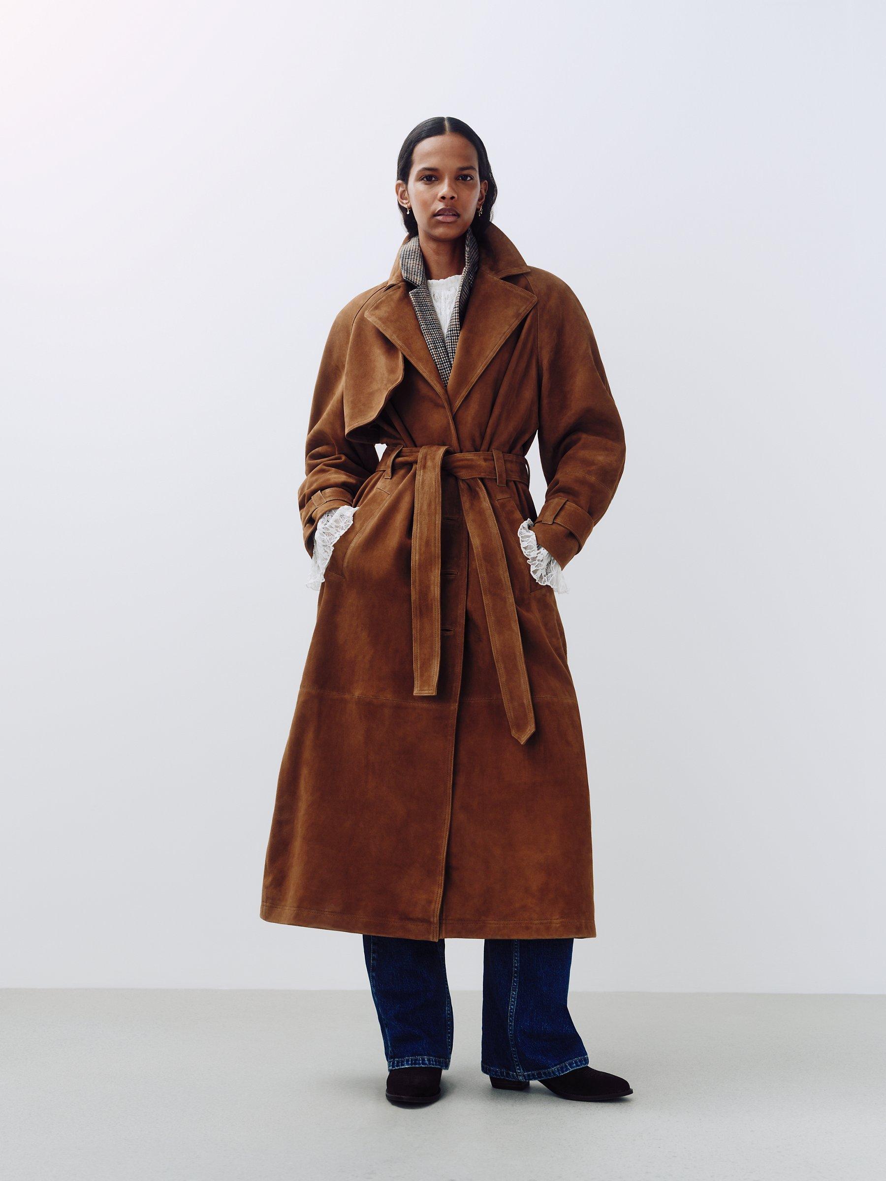 Full length suede coat hotsell