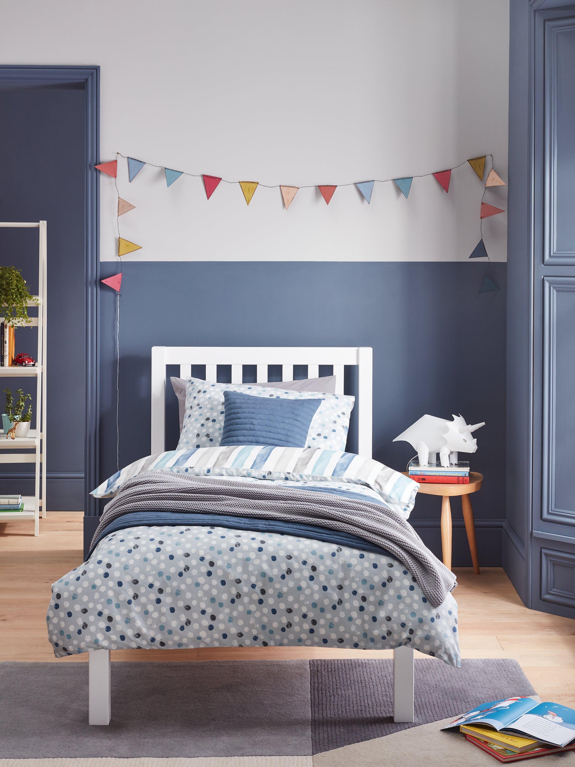 little home at John Lewis Polka Dot Reversible Duvet Cover and Pillowcase Set, Single, Multi