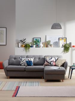 John Lewis Arlo 5+ Seater RHF Chaise with Storage Sofa Bed - view 2, 