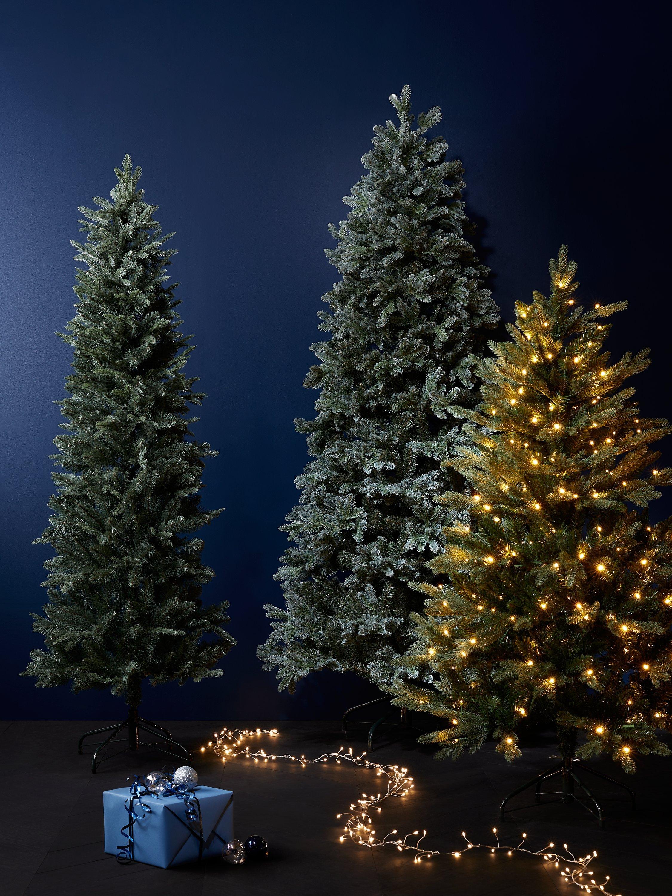 John Lewis & Partners St. Petersburg Unlit Christmas Tree, Blue, 7ft