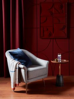 John Lewis Cotton Velvet Cushion - view 2, Navy