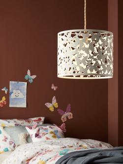 John Lewis Butterflies Easy-to-Fit Ceiling Shade, White - view 2, White