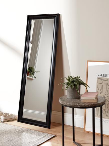 John Lewis Classic Full-Length Leaner/Wall Mirror, 140 x 50cm, Black - view 2, Black