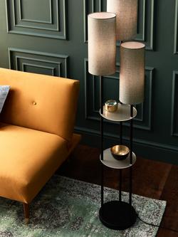 John Lewis Cluster Trio Shelf Floor Lamp - view 2, Black