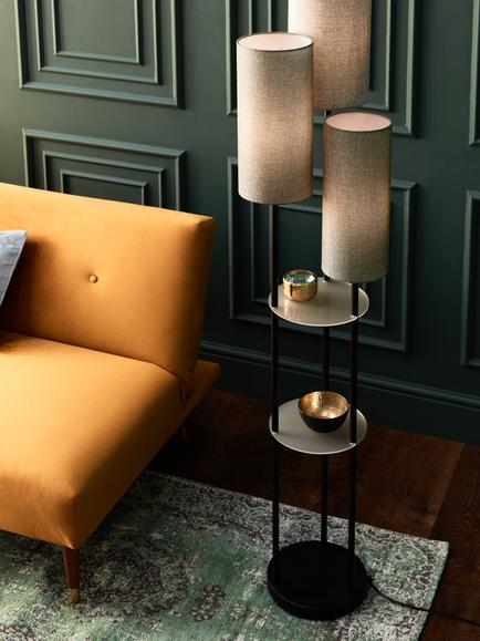 John Lewis Cluster Trio Shelf Floor Lamp - view 2, Black