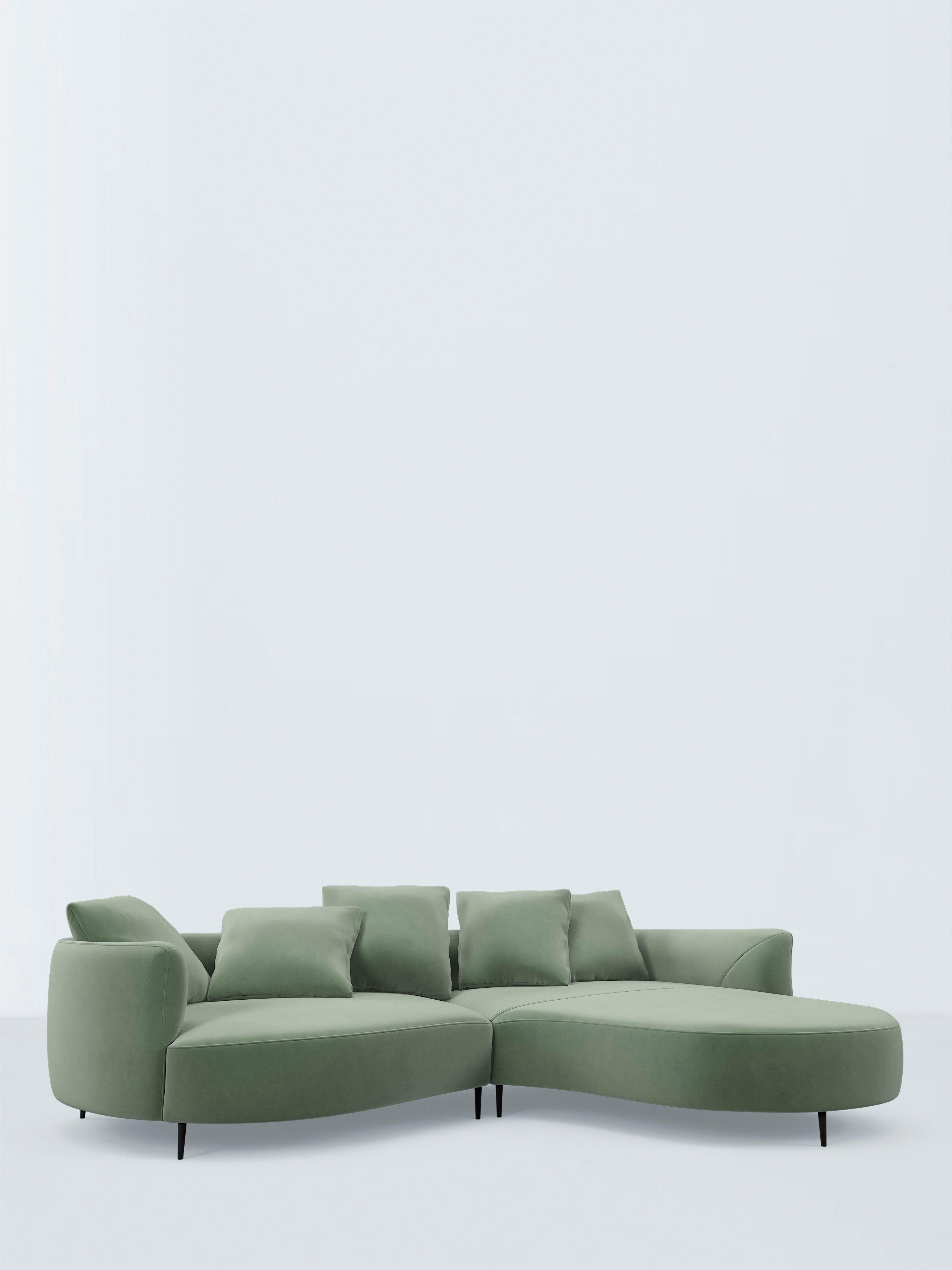 Lozenge Range, John Lewis Aquaclean Velvet Plain Fabric, Sage Green, Price Band D