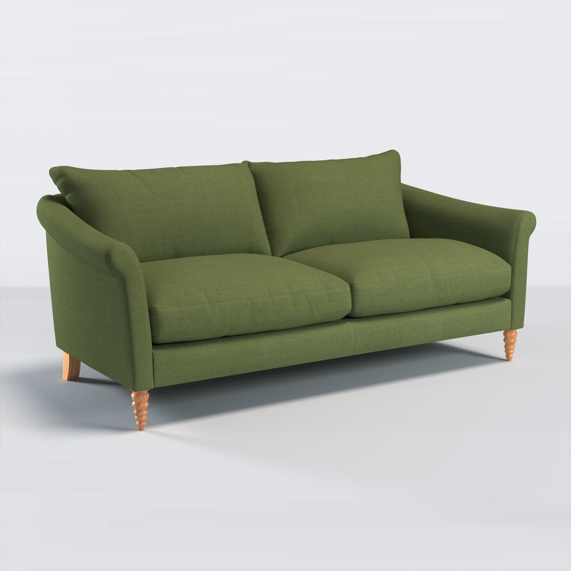 Sloane Range, John Lewis Relaxed Linen Plain Fabric, Olive Green, Price Band B