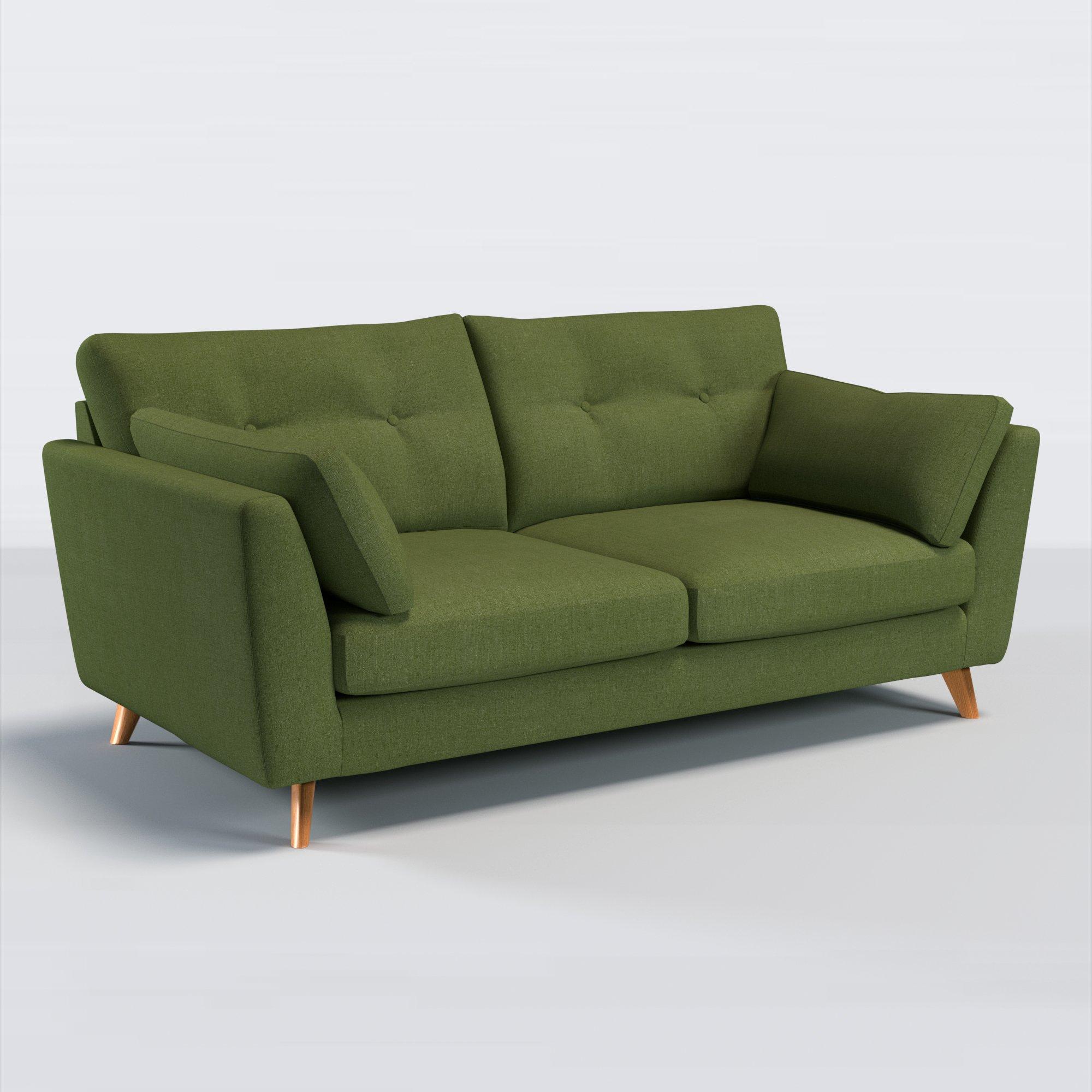 Alfie Range, John Lewis Relaxed Linen Plain Fabric, Olive Green, Price Band B