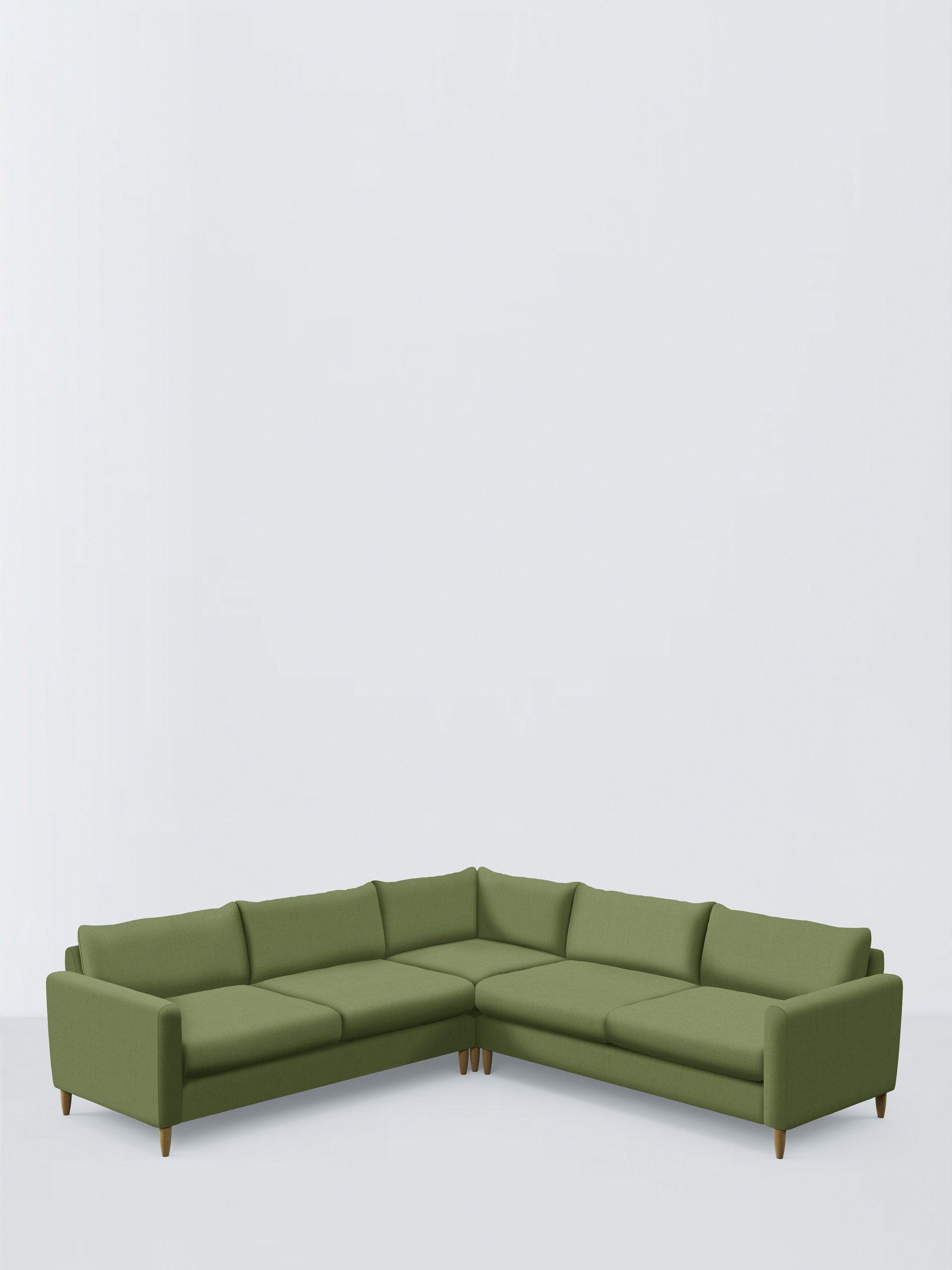 Bailey II Range, John Lewis Relaxed Linen Plain Fabric, Olive Green, Price Band B