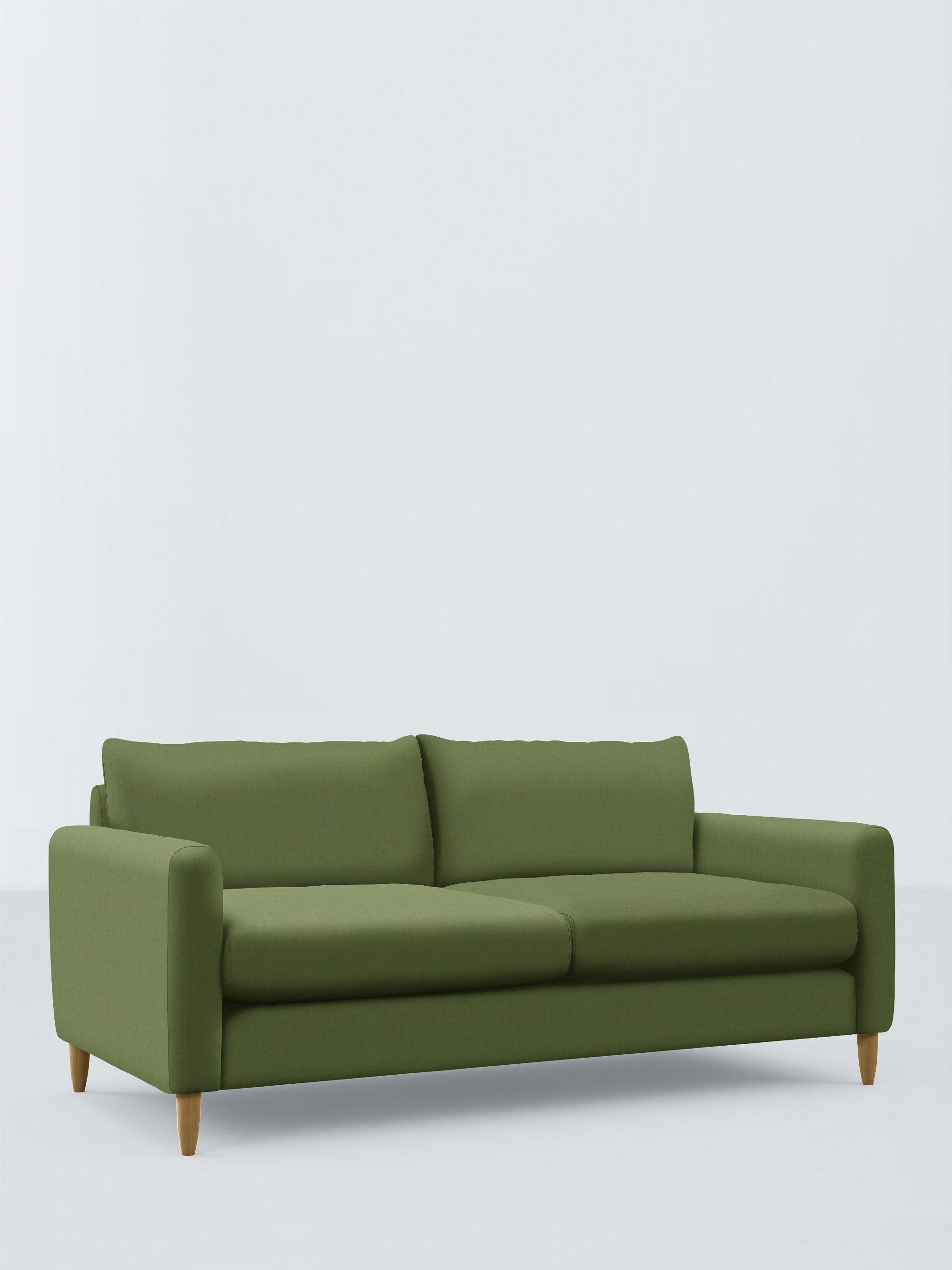 Bailey II Range, John Lewis Relaxed Linen Plain Fabric, Olive Green, Price Band B