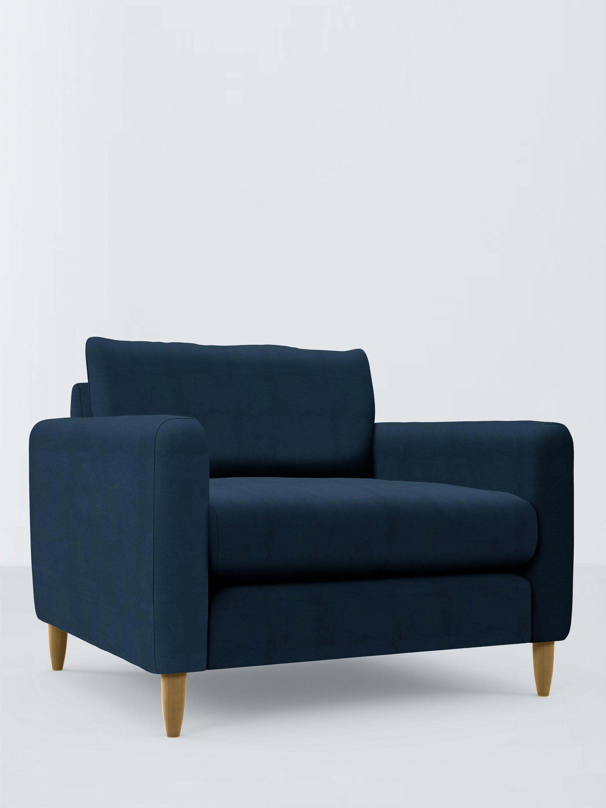 Bailey II Range, John Lewis Easy Clean Plush Velvet Fabric, Navy, Price Band B