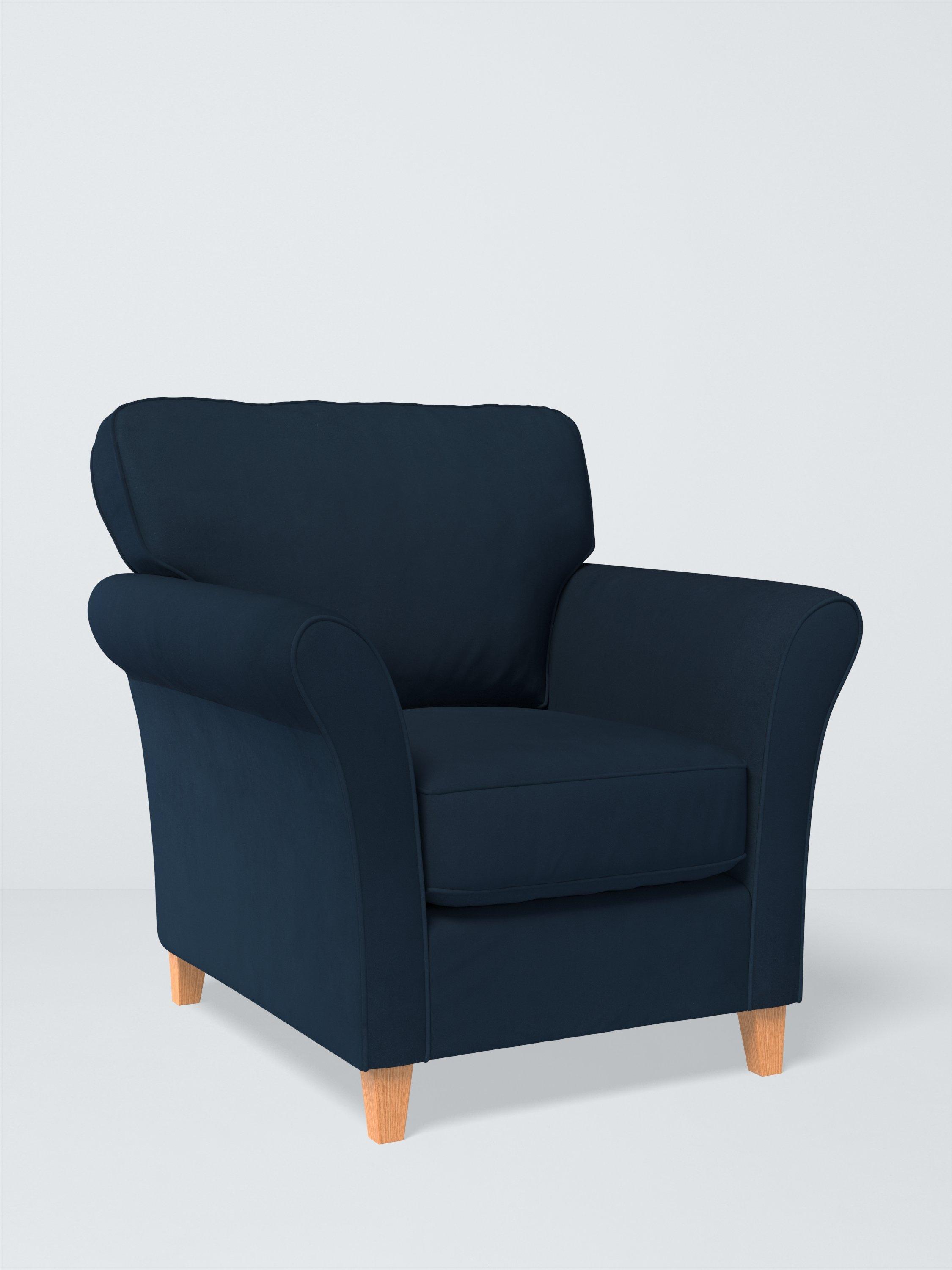 Charlotte II Range, John Lewis Easy Clean Plush Velvet Fabric, Navy, Price Band B