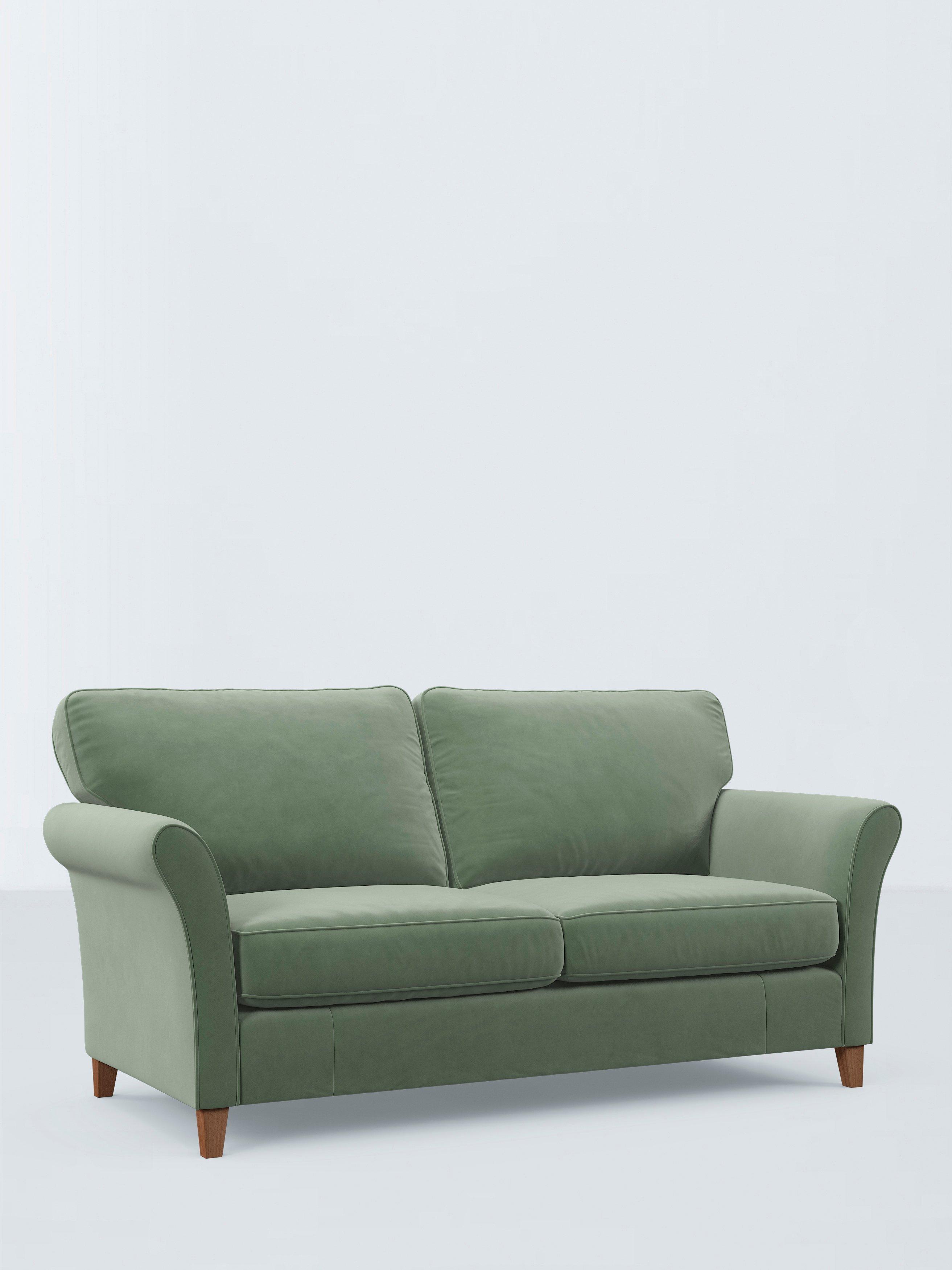 Charlotte II Range, John Lewis Aquaclean Velvet Plain Fabric, Sage Green, Price Band D
