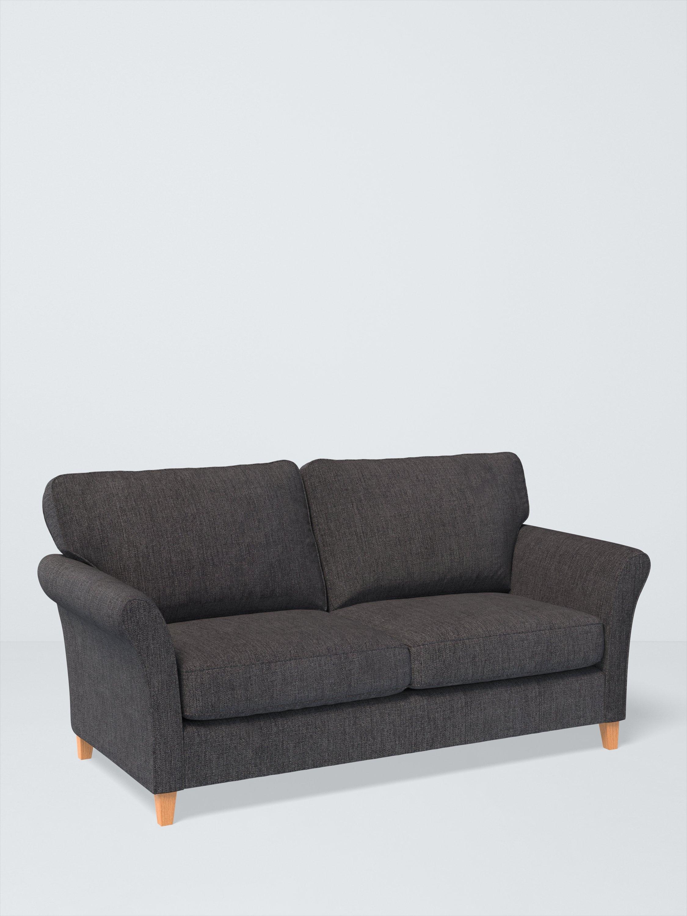 Charlotte II Range, John Lewis Easy Clean Chunky Chenille Plain Fabric, Charcoal, Price Band C