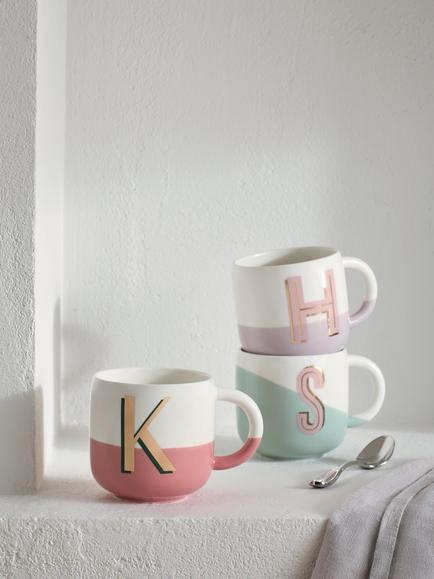 John Lewis Alphabet Fine China Mug - view 2, N