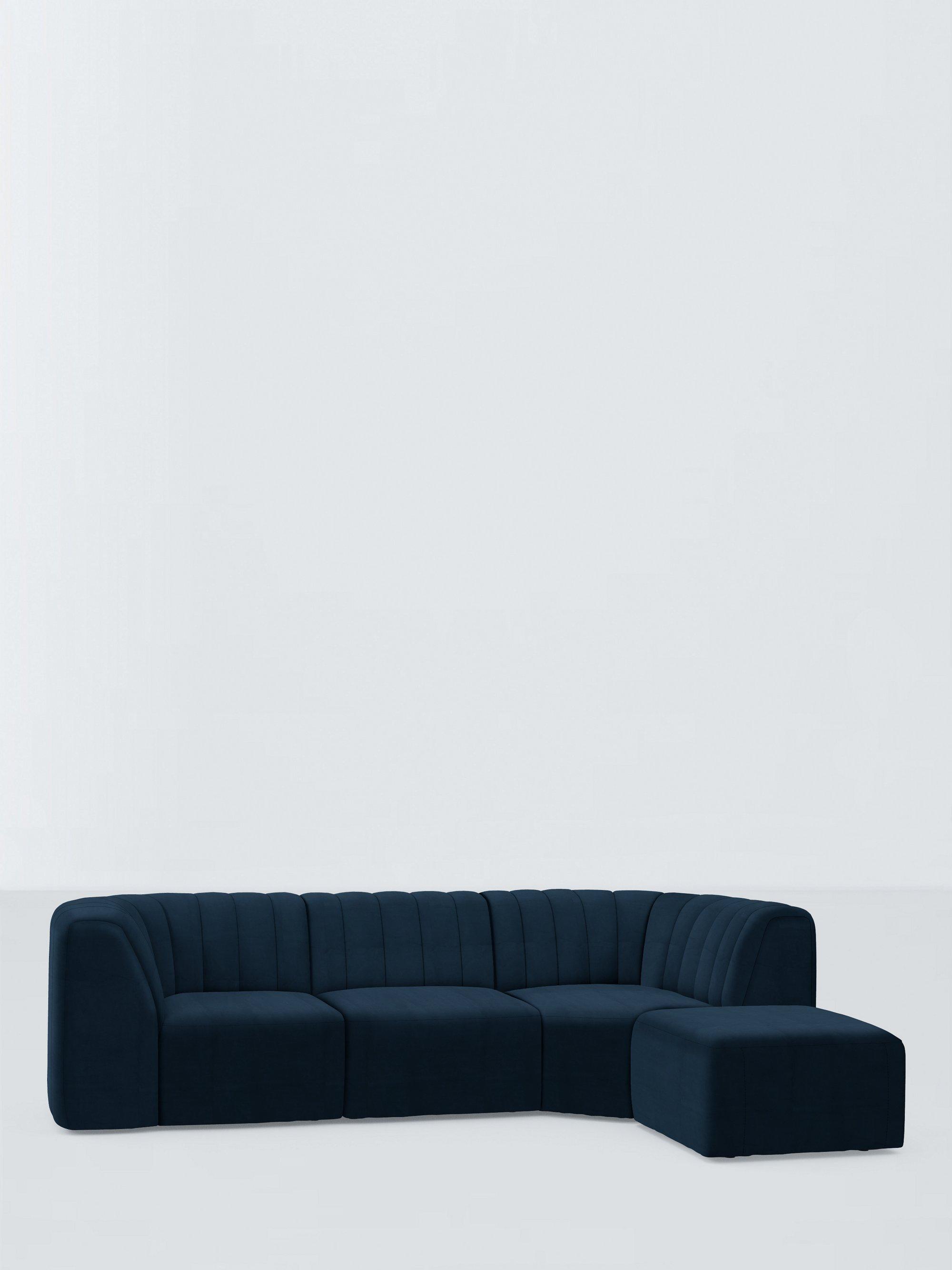 FLOW Range, John Lewis Easy Clean Plush Velvet Fabric, Navy, Price Band B