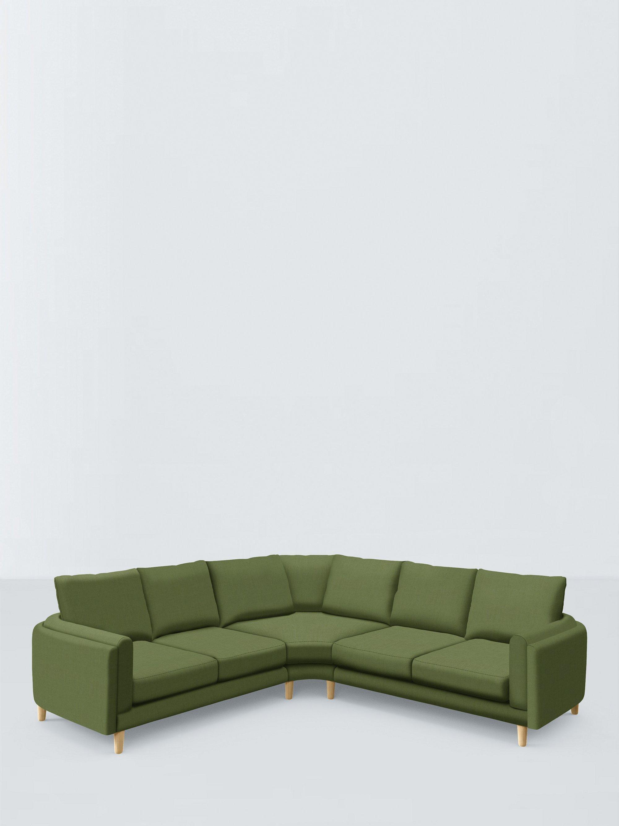 Harbour Range, John Lewis Relaxed Linen Plain Fabric, Olive Green, Price Band B