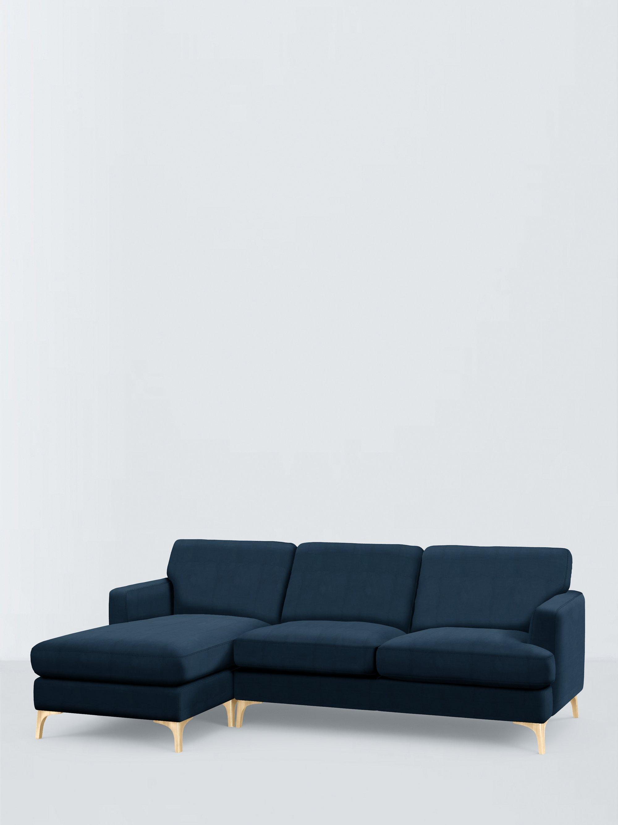 Iona Range, John Lewis Easy Clean Plush Velvet Fabric, Navy, Price Band B