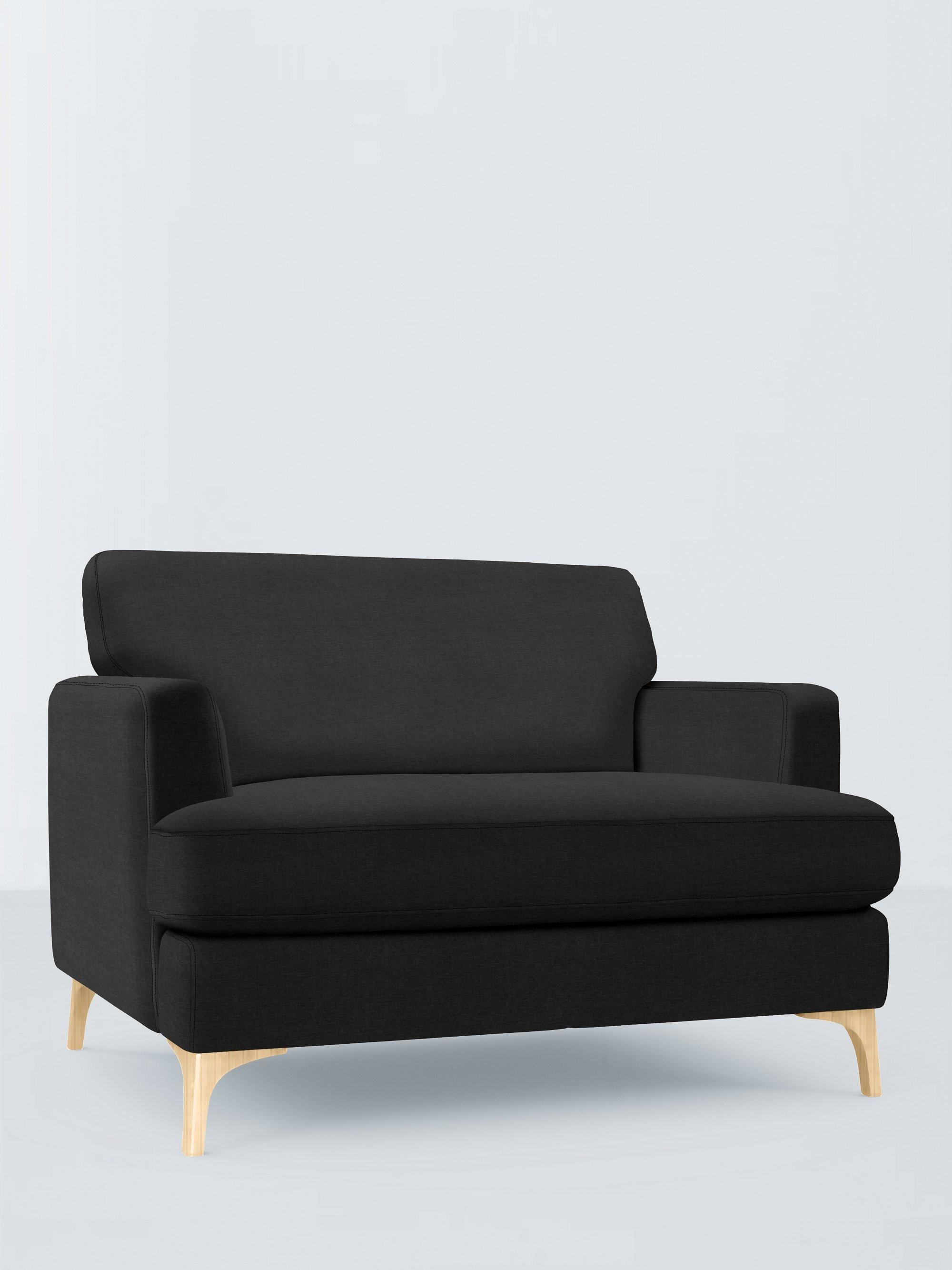Iona Range, John Lewis Easy Clean Chunky Chenille Plain Fabric, Charcoal, Price Band C