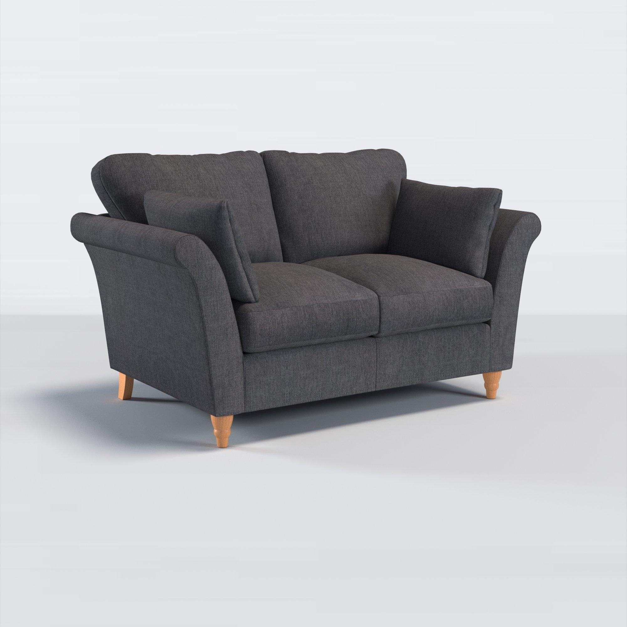 Sienna Range, John Lewis Easy Clean Chunky Chenille Plain Fabric, Charcoal, Price Band C