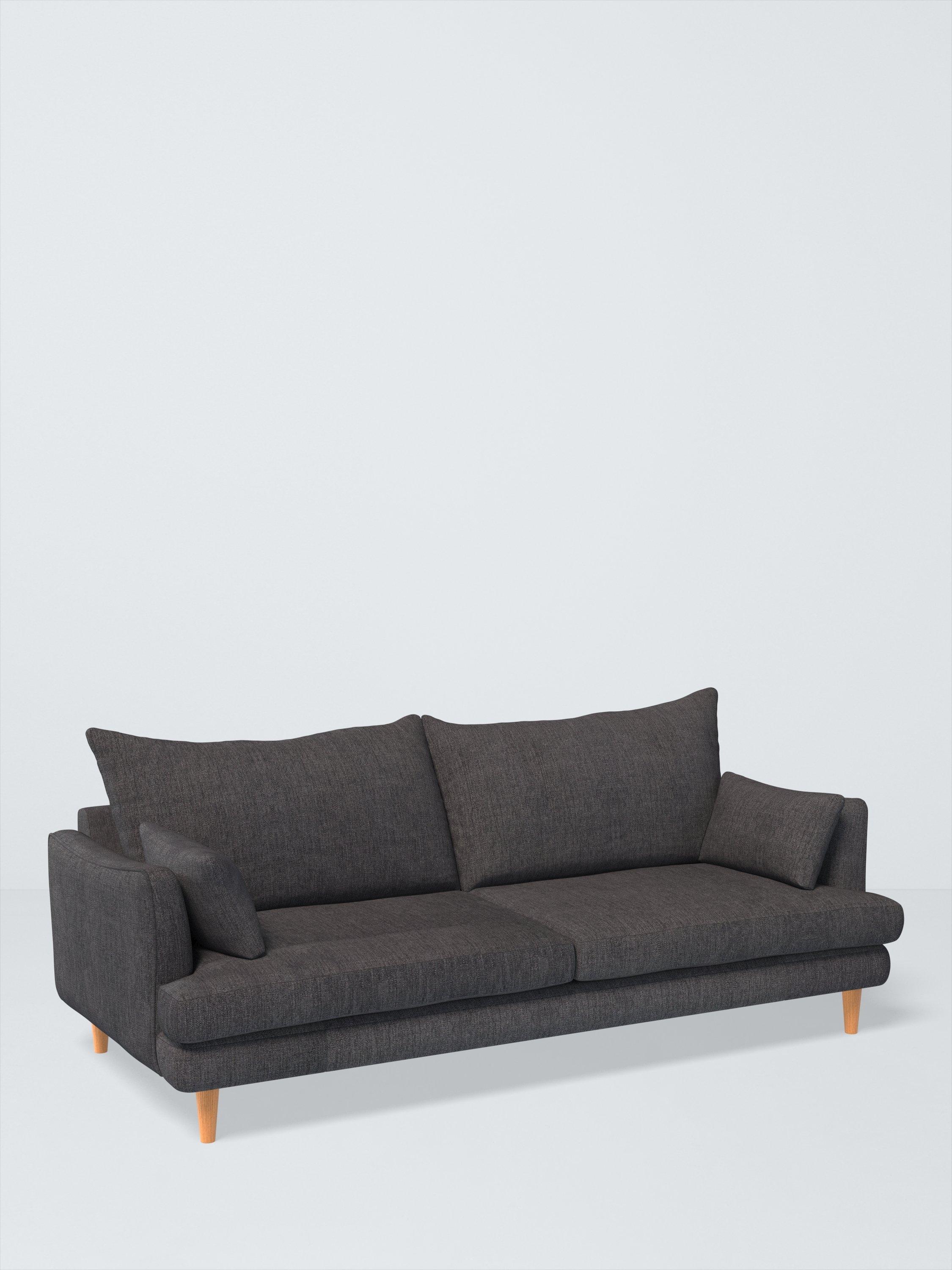 Fika Range, John Lewis Easy Clean Chunky Chenille Plain Fabric, Charcoal, Price Band C