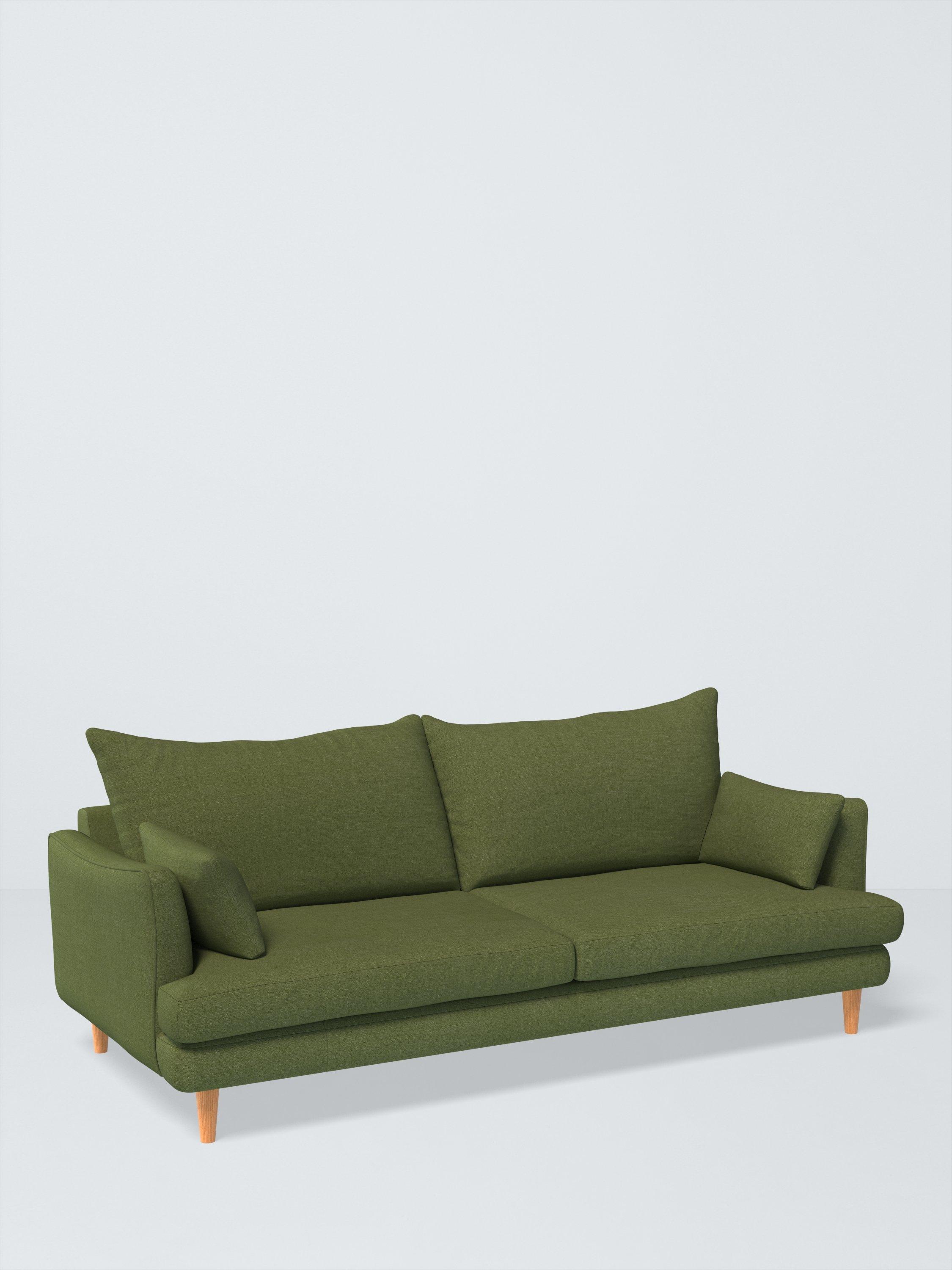 Fika Range, John Lewis Relaxed Linen Plain Fabric, Olive Green, Price Band B