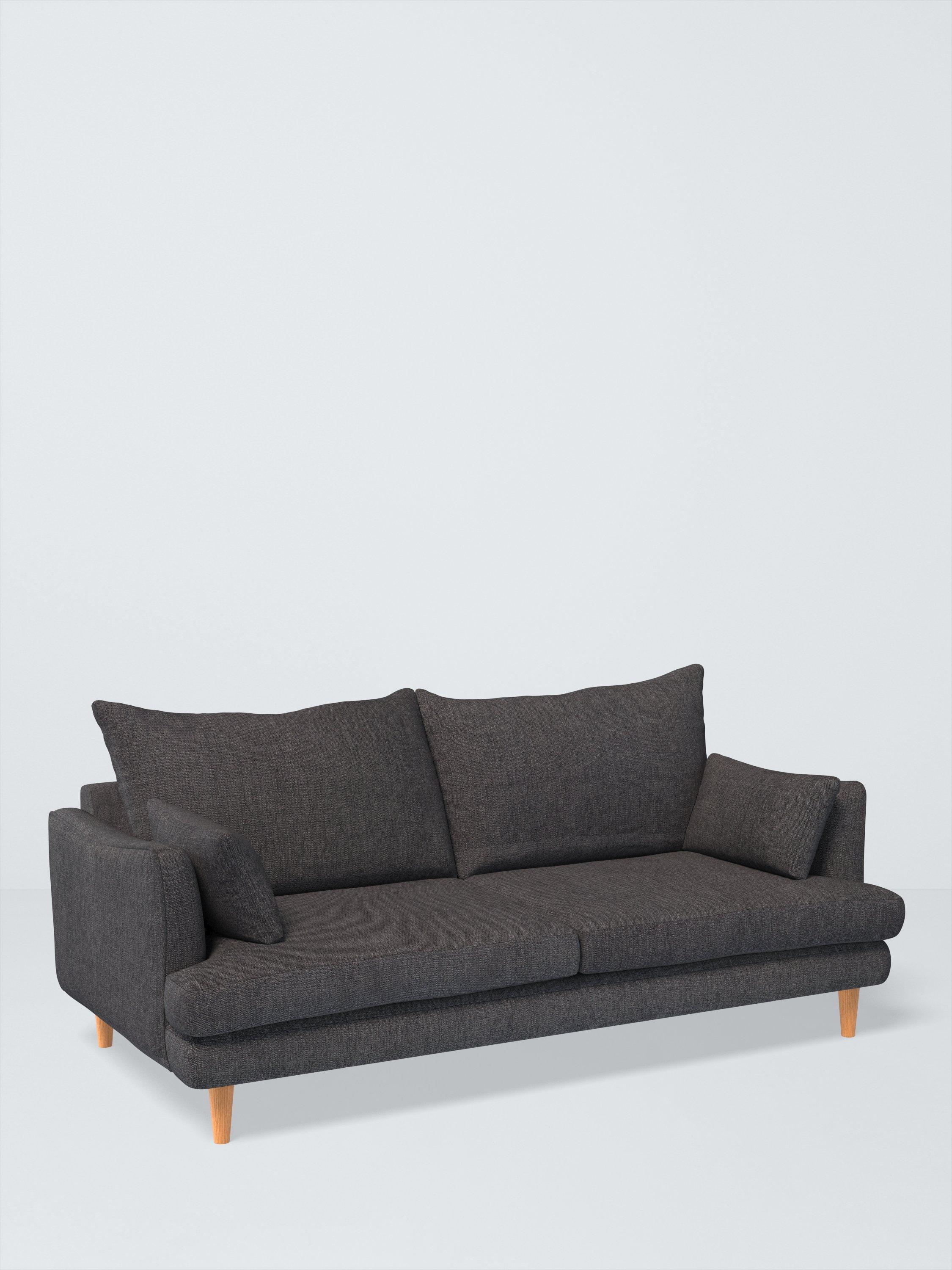 Fika Range, John Lewis Easy Clean Chunky Chenille Plain Fabric, Charcoal, Price Band C