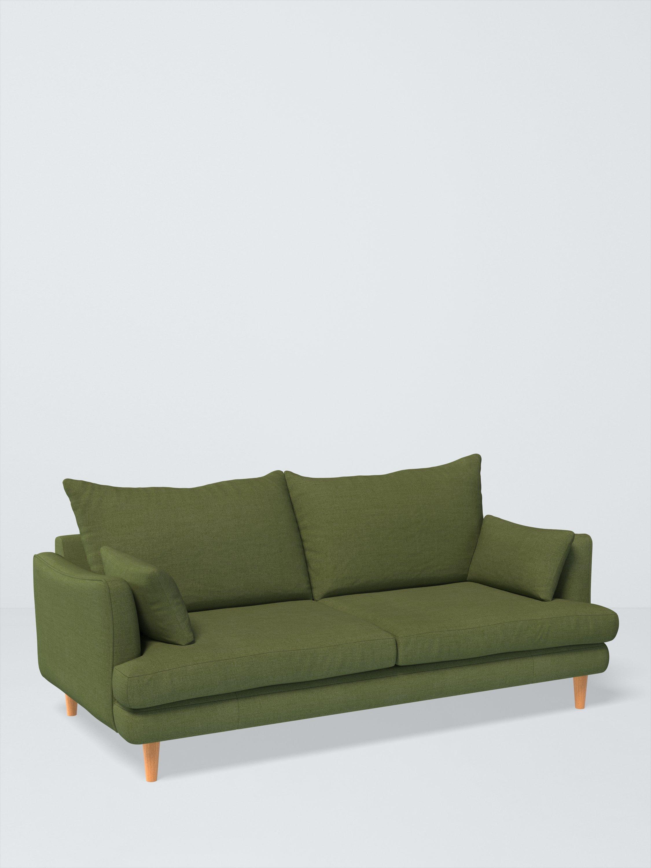Fika Range, John Lewis Relaxed Linen Plain Fabric, Olive Green, Price Band B