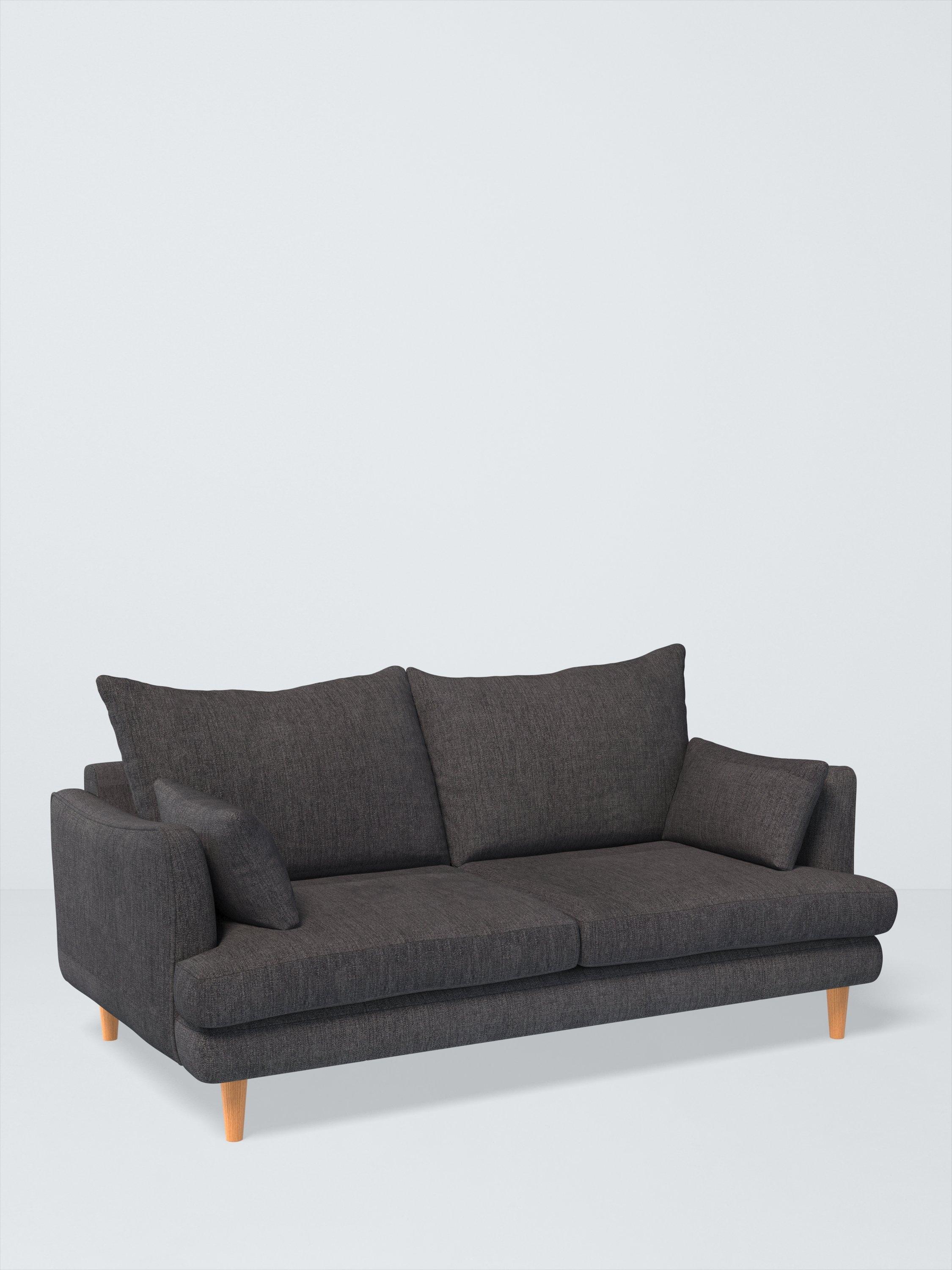 Fika Range, John Lewis Easy Clean Chunky Chenille Plain Fabric, Charcoal, Price Band C