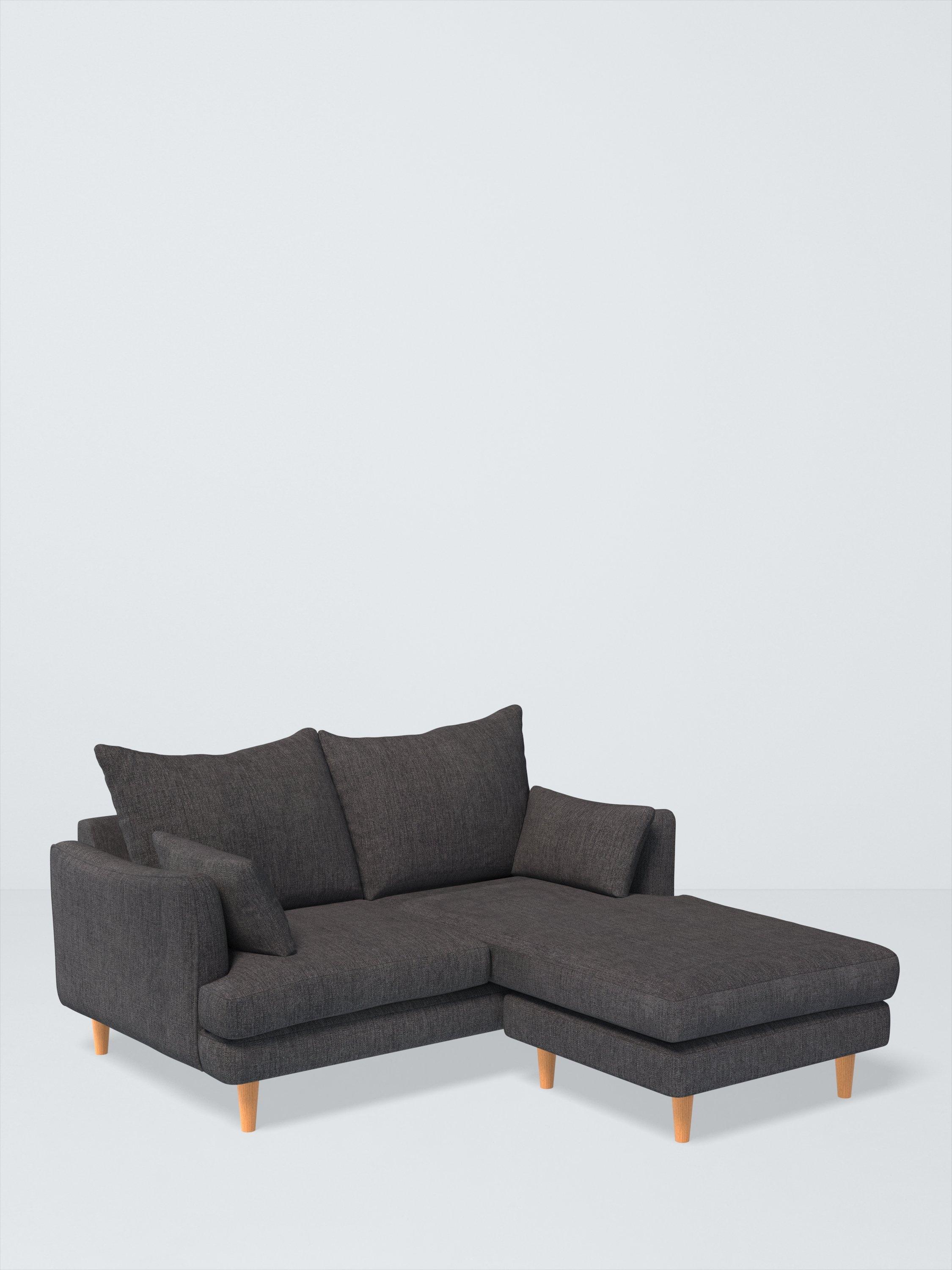 Fika Range, John Lewis Easy Clean Chunky Chenille Plain Fabric, Charcoal, Price Band C