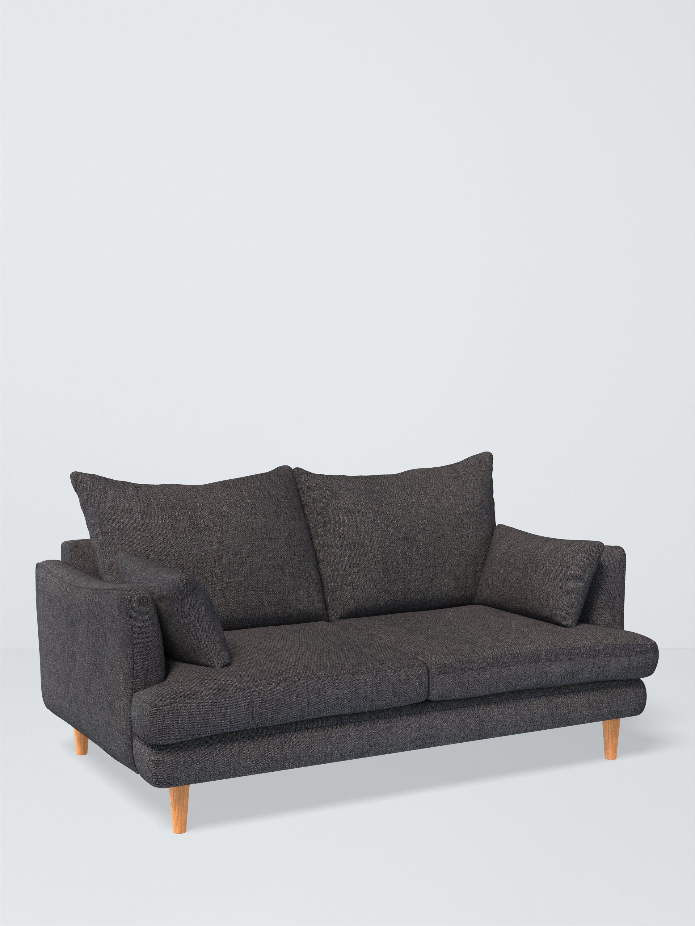 Fika Range, John Lewis Easy Clean Chunky Chenille Plain Fabric, Charcoal, Price Band C