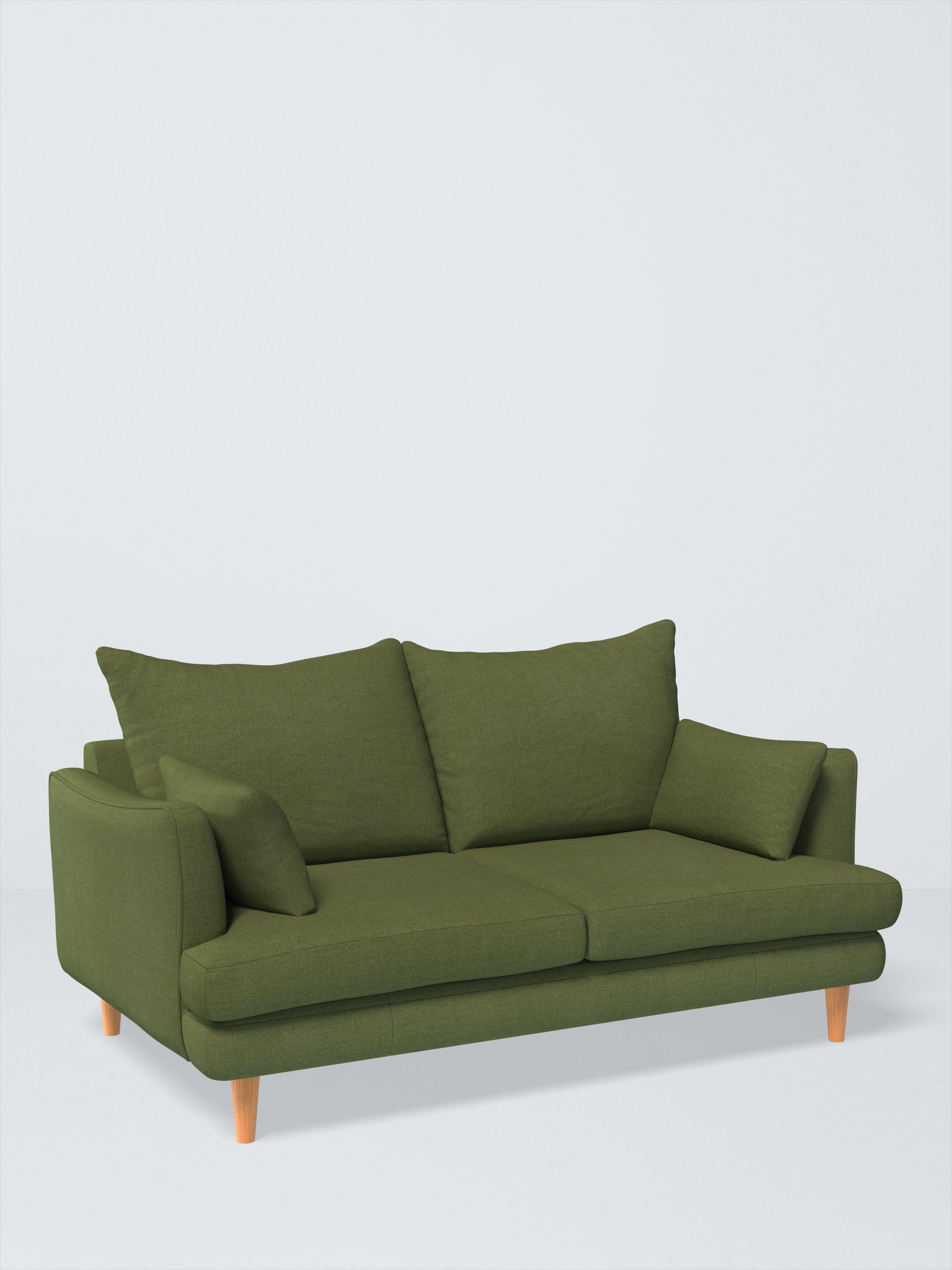 Fika Range, John Lewis Relaxed Linen Plain Fabric, Olive Green, Price Band B