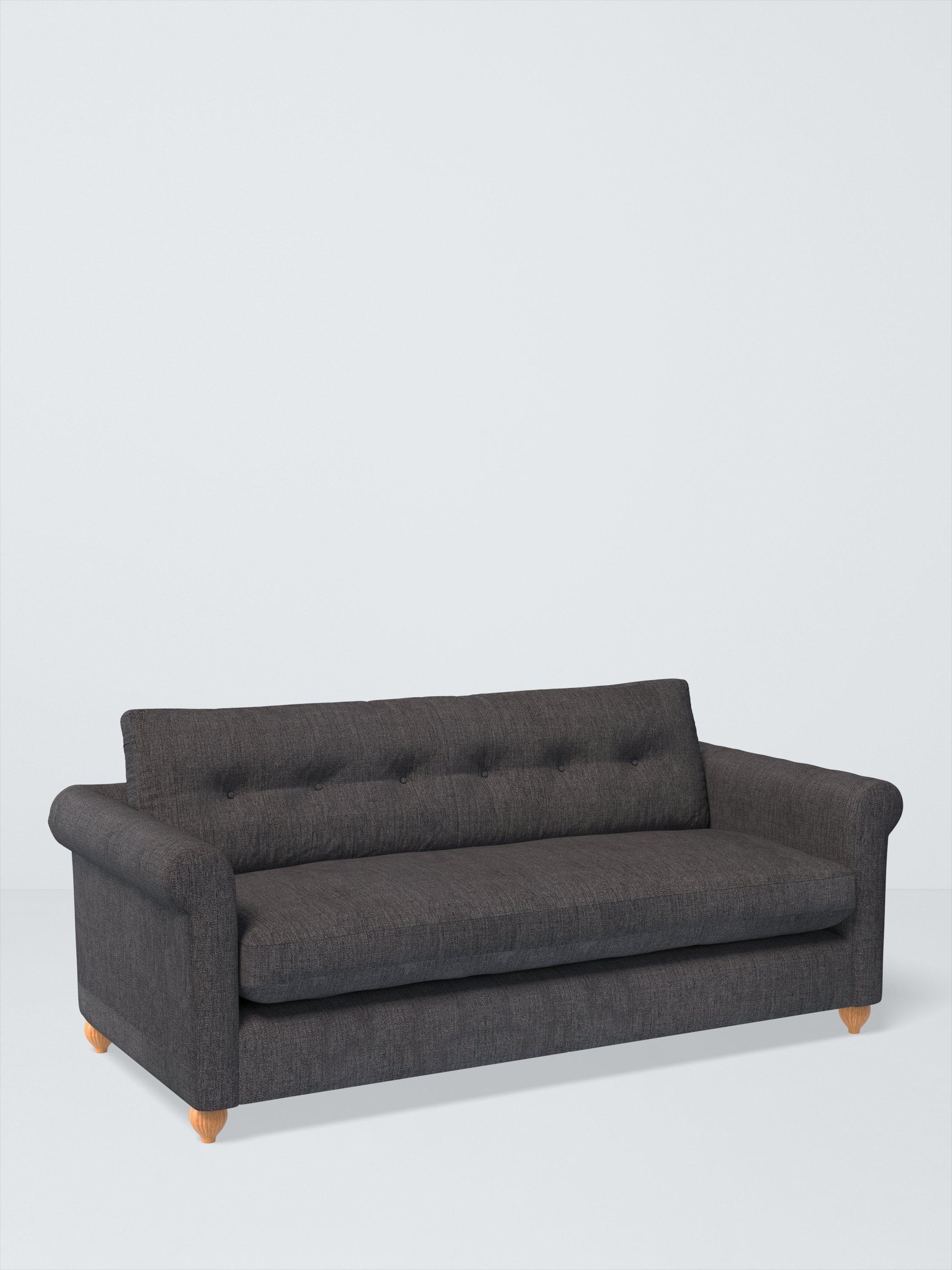 Kingham Range, John Lewis Easy Clean Chunky Chenille Plain Fabric, Charcoal, Price Band C