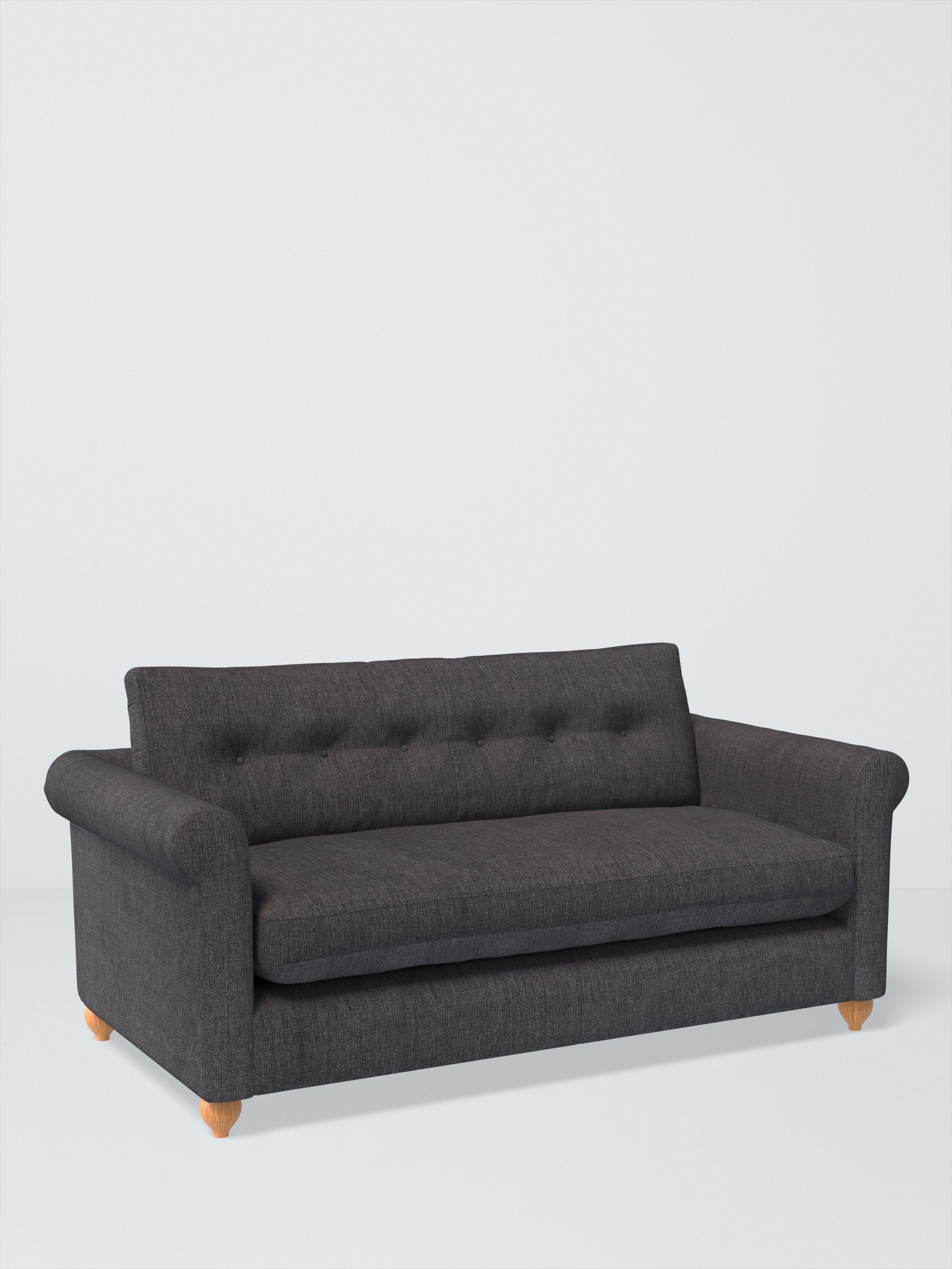 Kingham Range, John Lewis Easy Clean Chunky Chenille Plain Fabric, Charcoal, Price Band C
