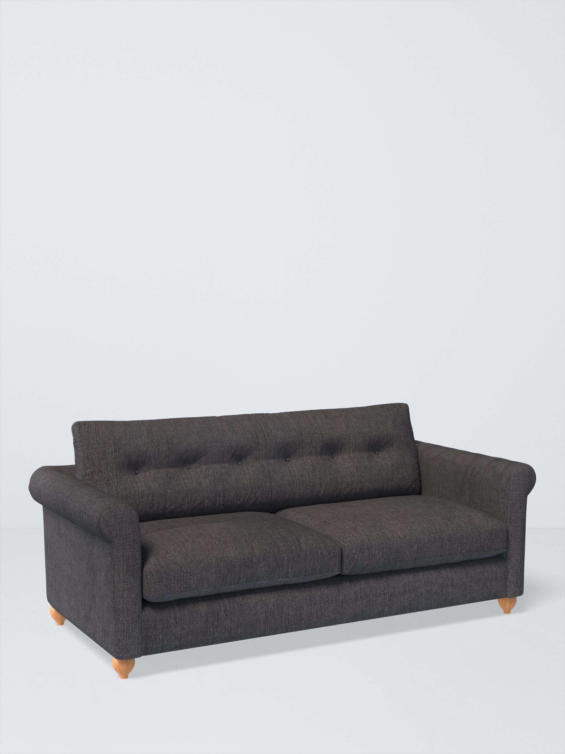 Kingham Range, John Lewis Easy Clean Chunky Chenille Plain Fabric, Charcoal, Price Band C