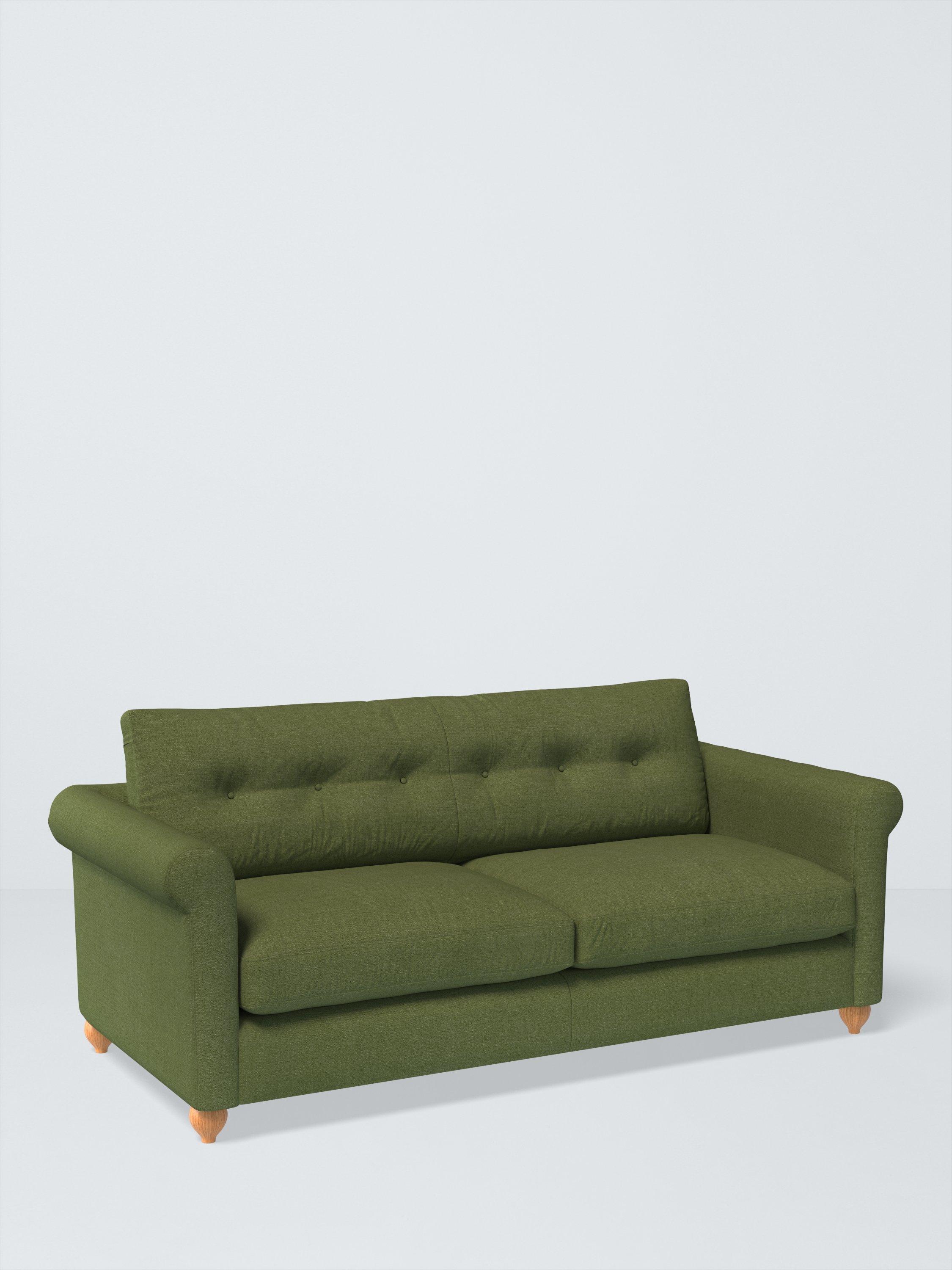 Kingham Range, John Lewis Relaxed Linen Plain Fabric, Olive Green, Price Band B
