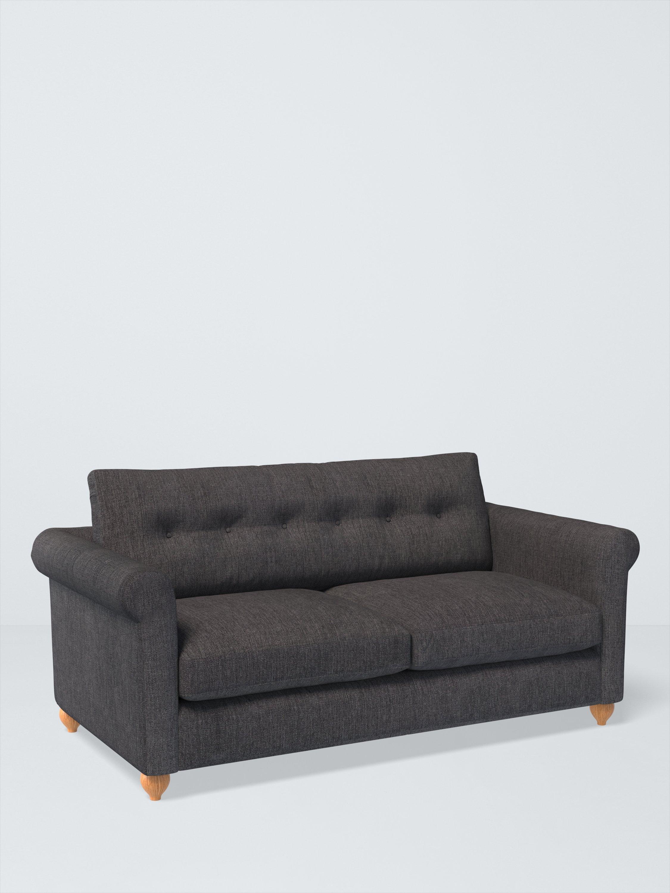 Kingham Range, John Lewis Easy Clean Chunky Chenille Plain Fabric, Charcoal, Price Band C