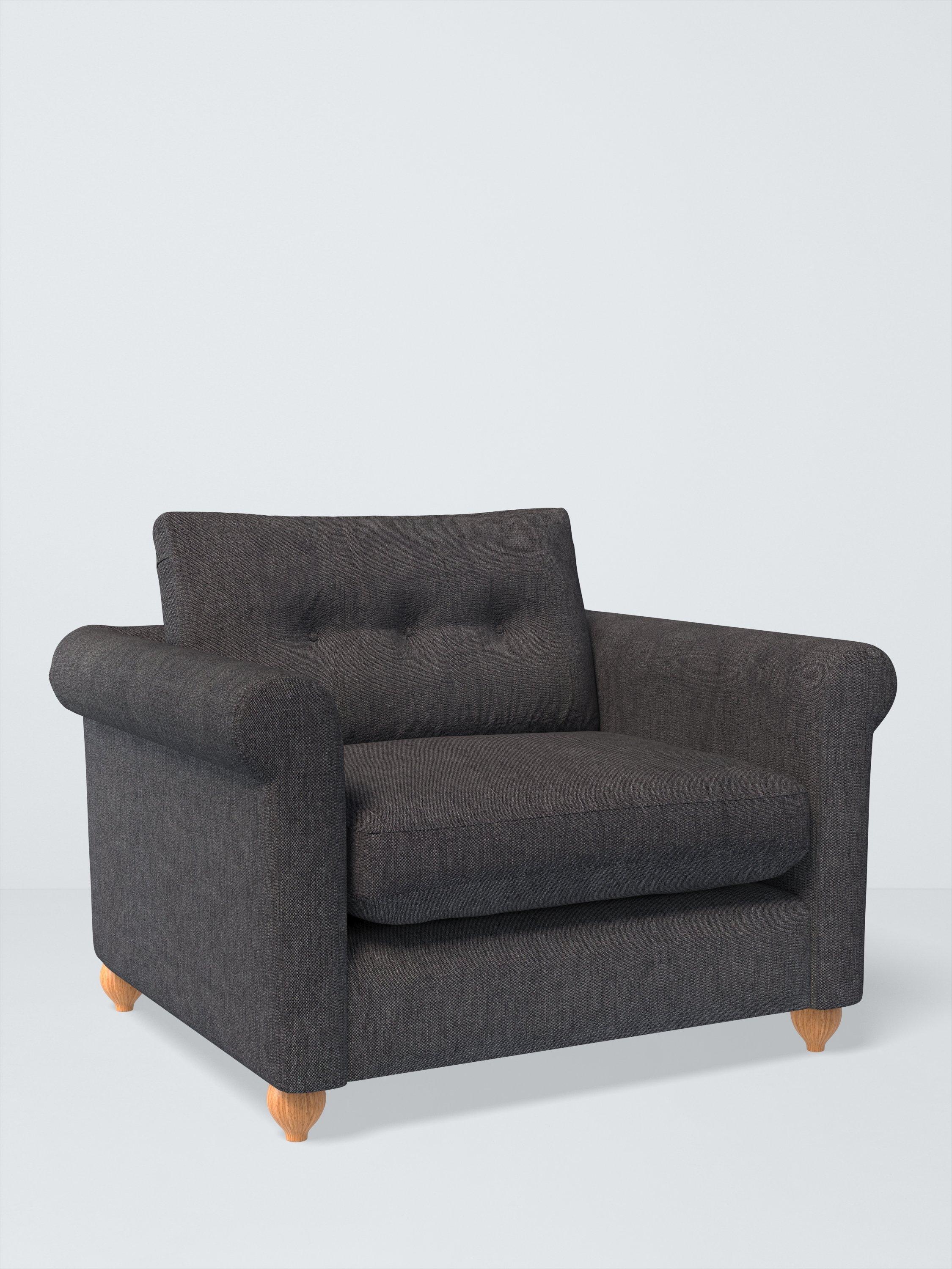 Kingham Range, John Lewis Easy Clean Chunky Chenille Plain Fabric, Charcoal, Price Band C