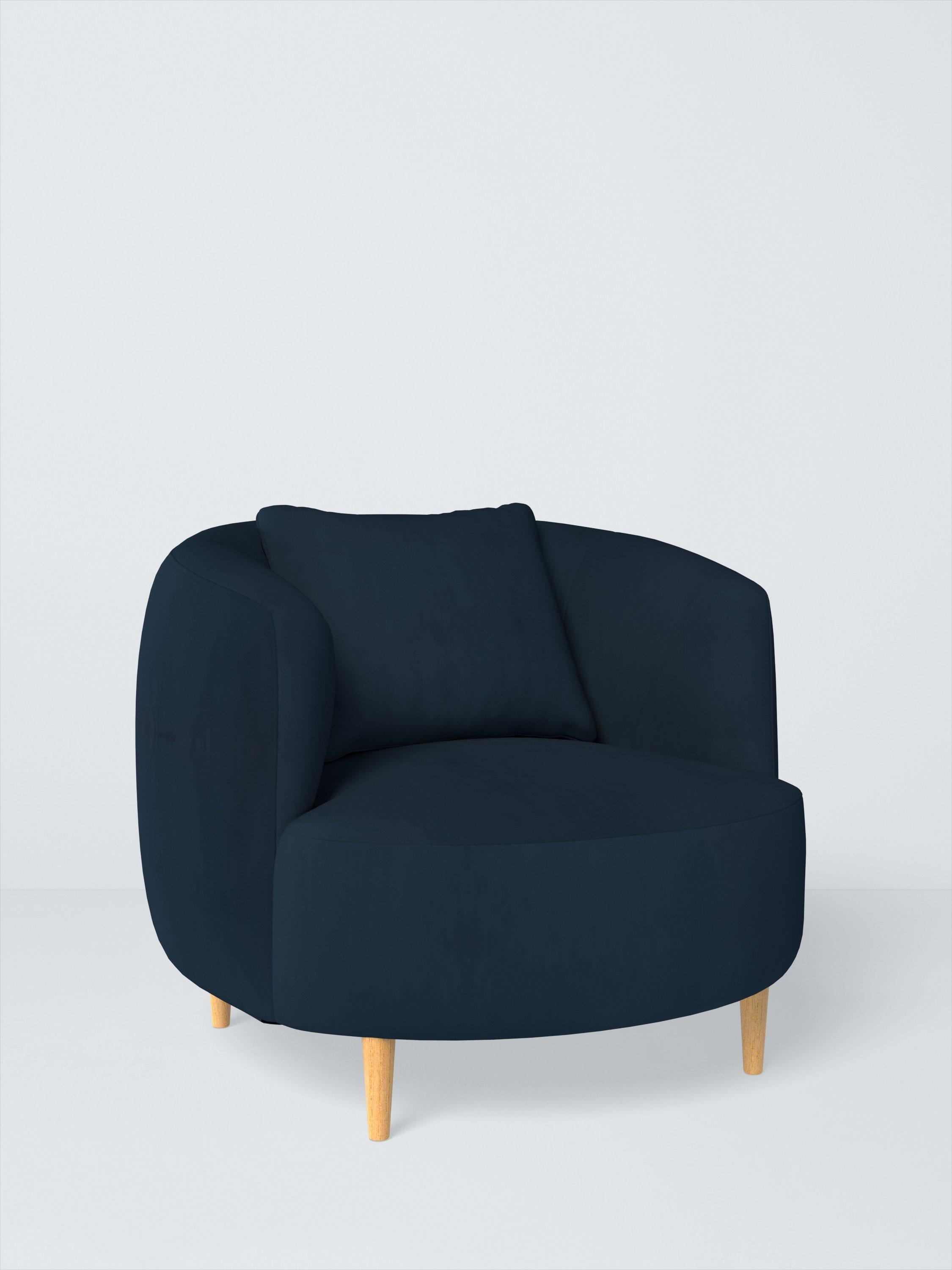 Lozenge Range, John Lewis Easy Clean Plush Velvet Fabric, Navy, Price Band B