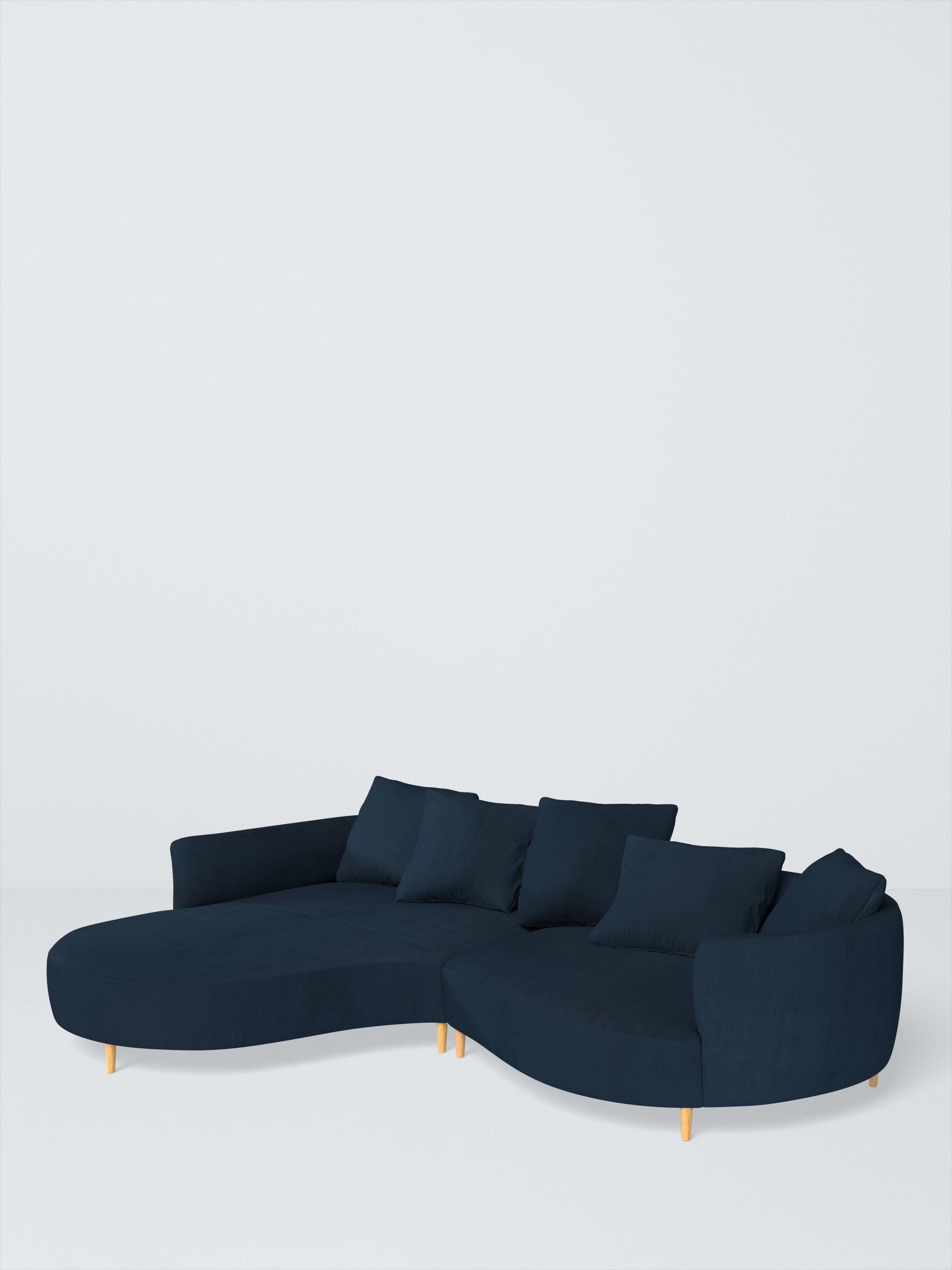 Lozenge Range, John Lewis Easy Clean Plush Velvet Fabric, Navy, Price Band B