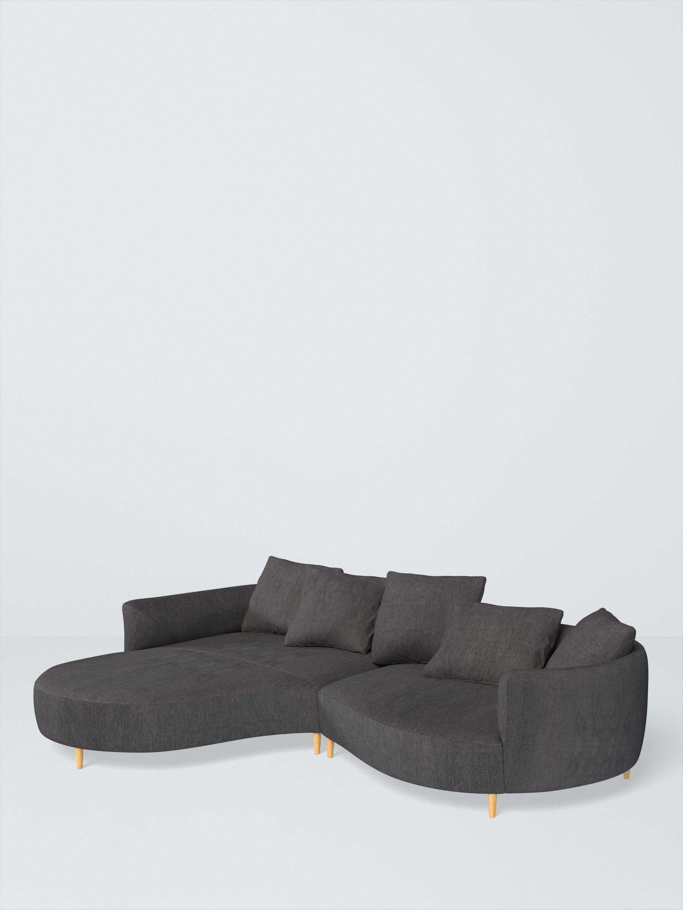 Lozenge Range, John Lewis Easy Clean Chunky Chenille Plain Fabric, Charcoal, Price Band C