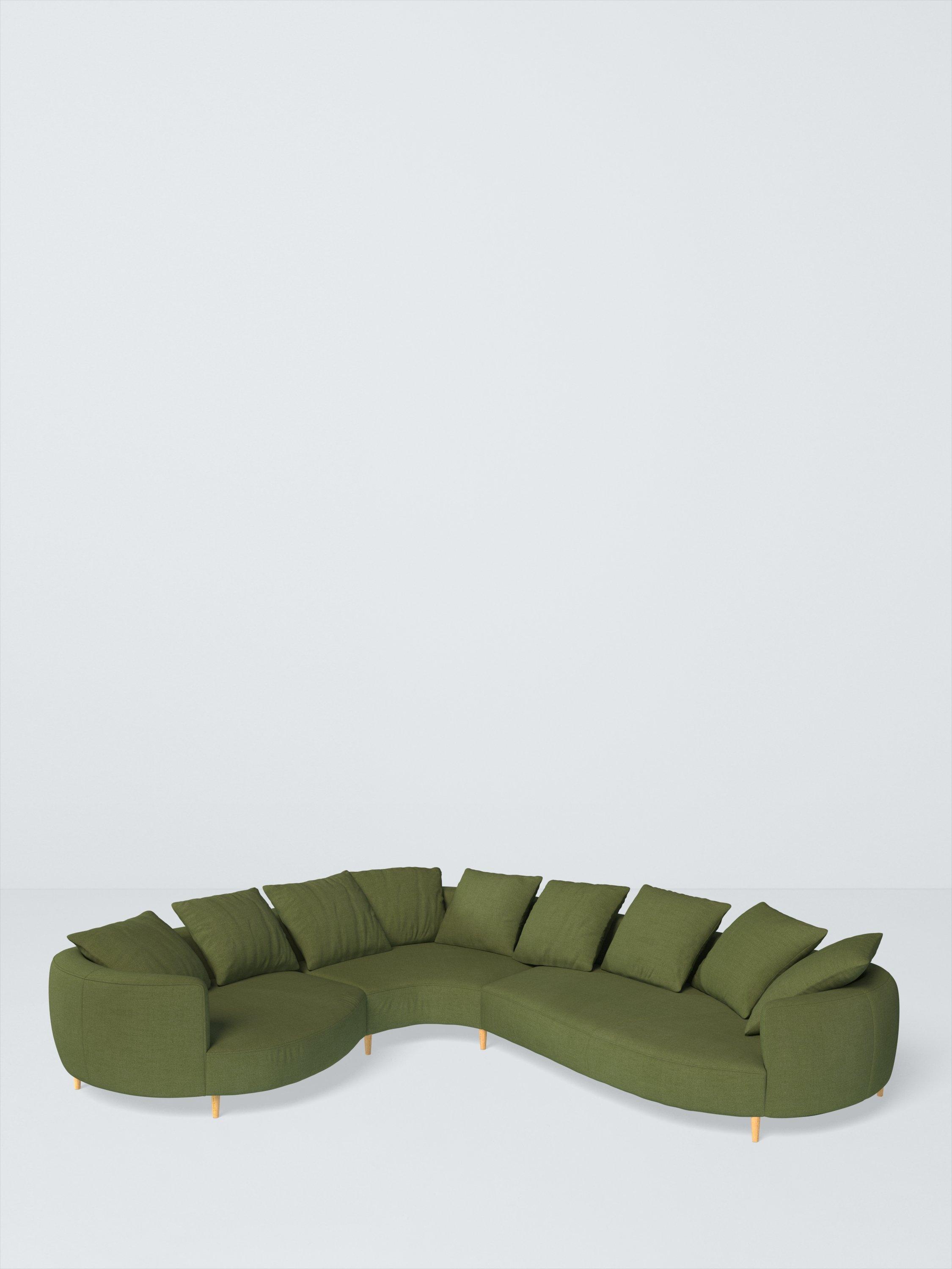 Lozenge Range, John Lewis Relaxed Linen Plain Fabric, Olive Green, Price Band B