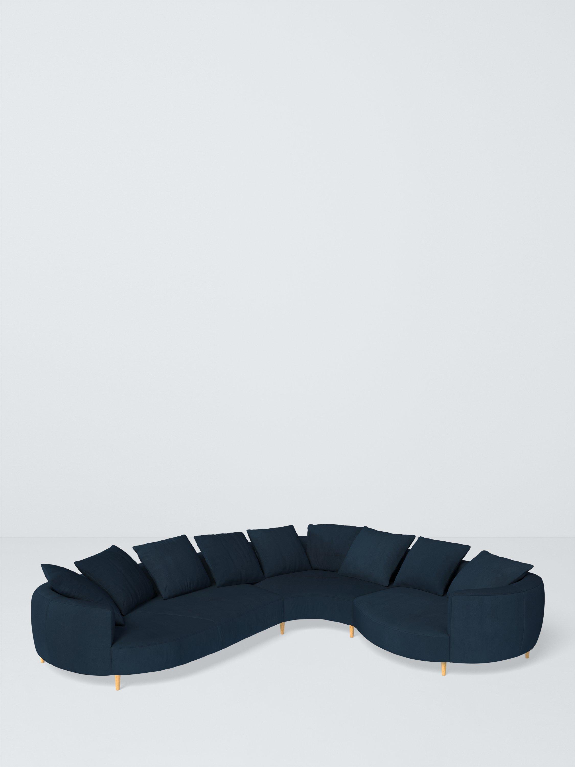 Lozenge Range, John Lewis Easy Clean Plush Velvet Fabric, Navy, Price Band B