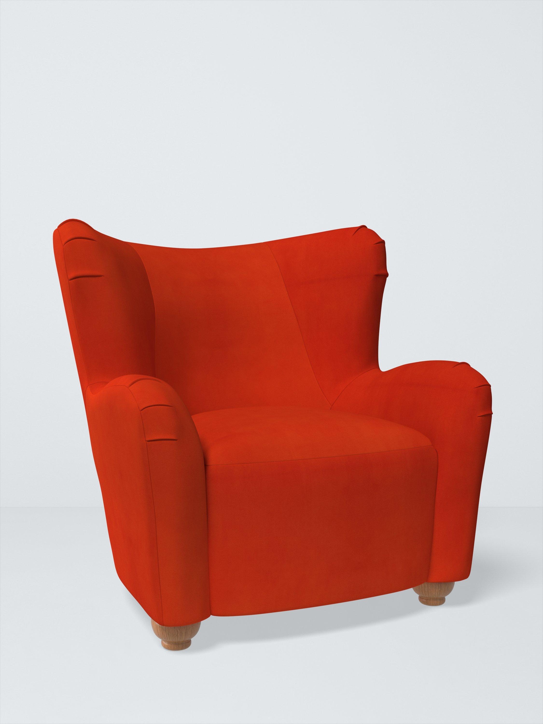 Nook Range, John Lewis Easy Clean Plush Velvet Fabric, Paprika, Price Band B
